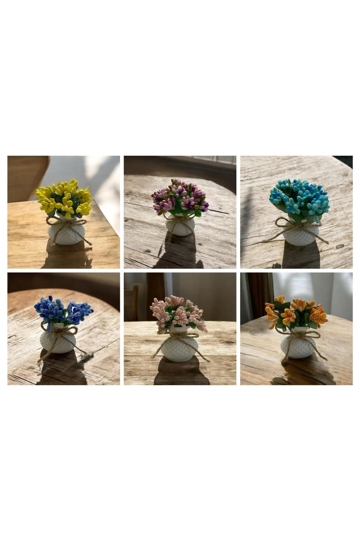 BilgiHome Altılı Dekoratif Mini Set Çiçekli