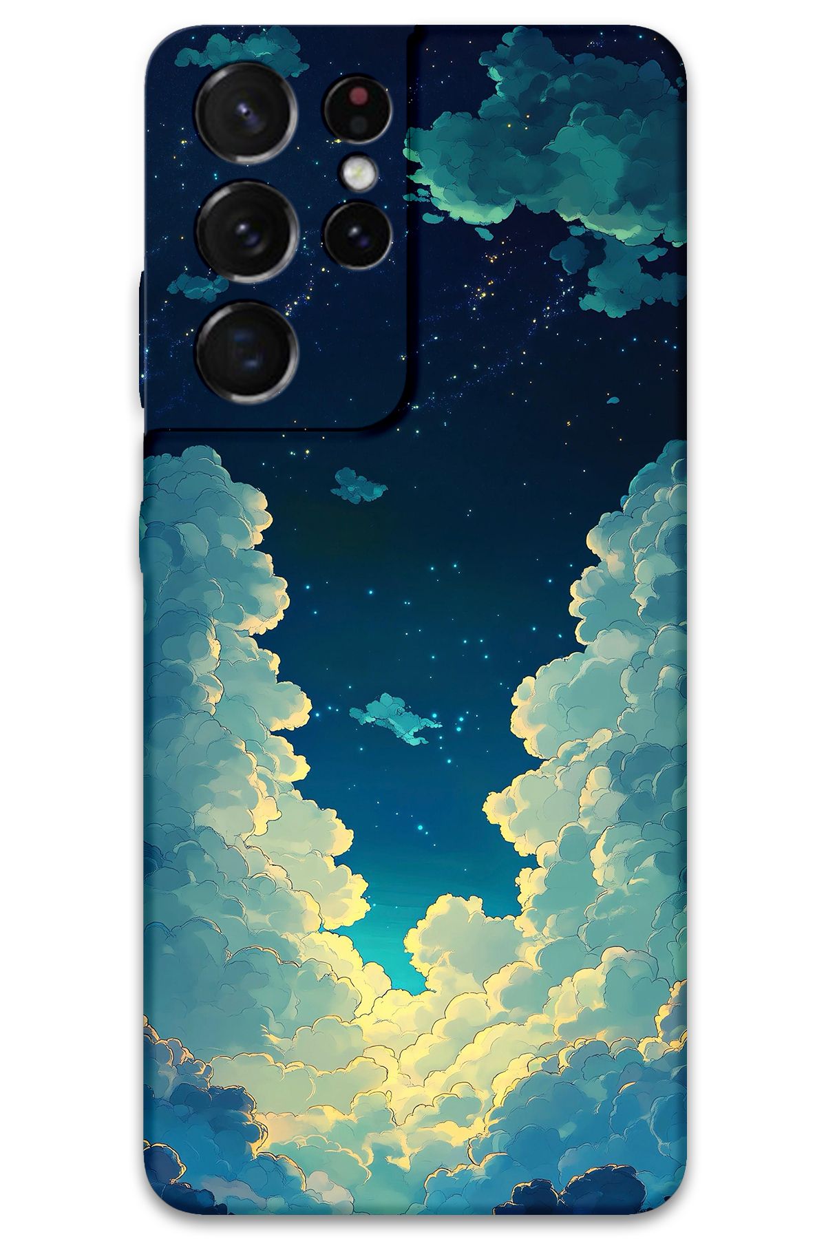 Gramaphone Galaxy S21 Ultra Uyumlu Uzay Desenli Telefon Kılıfı + Ekran Koruyucu - 5868