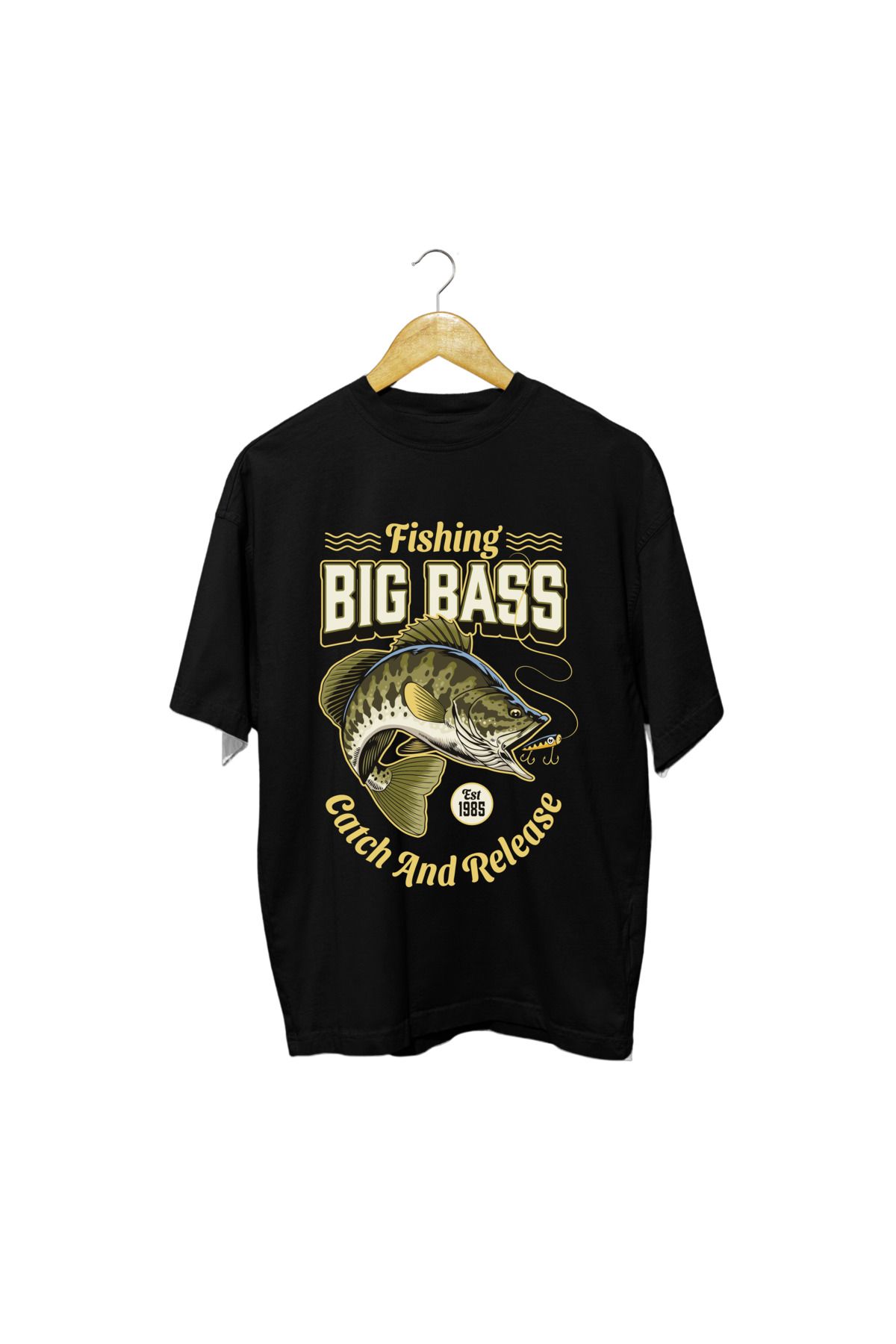 ick artwear BIG BASS FISHING BASKILI ULTRA COMFORT OVERSIZE TSHIRT – 30/1 SÜPREM PENYE