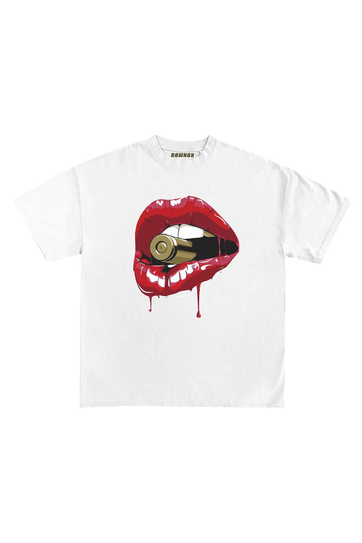 RawNox Unisex Bol Kalıp Bullet Girl Baskılı T-shirt
