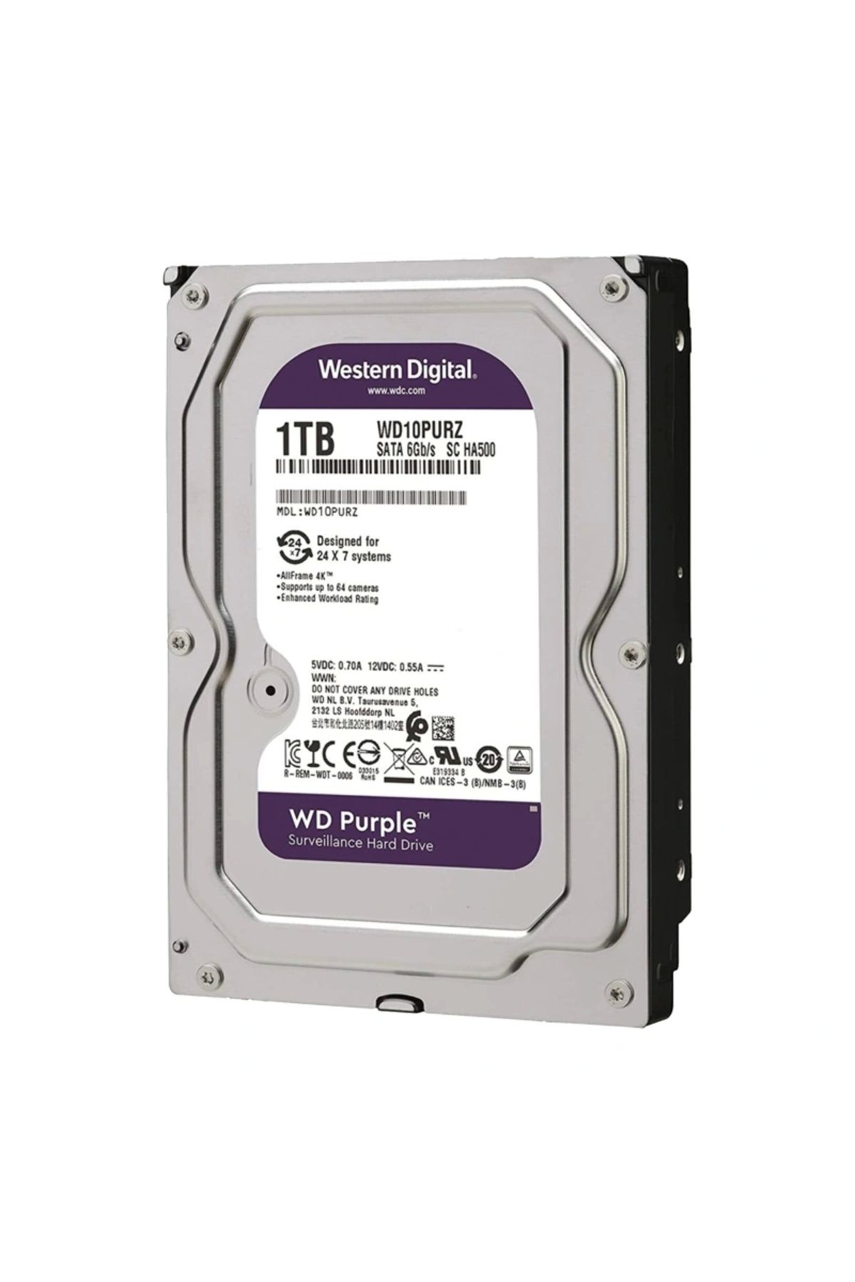ALFA AKSESUAR 03 Western Dıgıtal Purple Wd10purz 1 Tb Sata 6gb/s 7/24 Güvenlik Harddısk