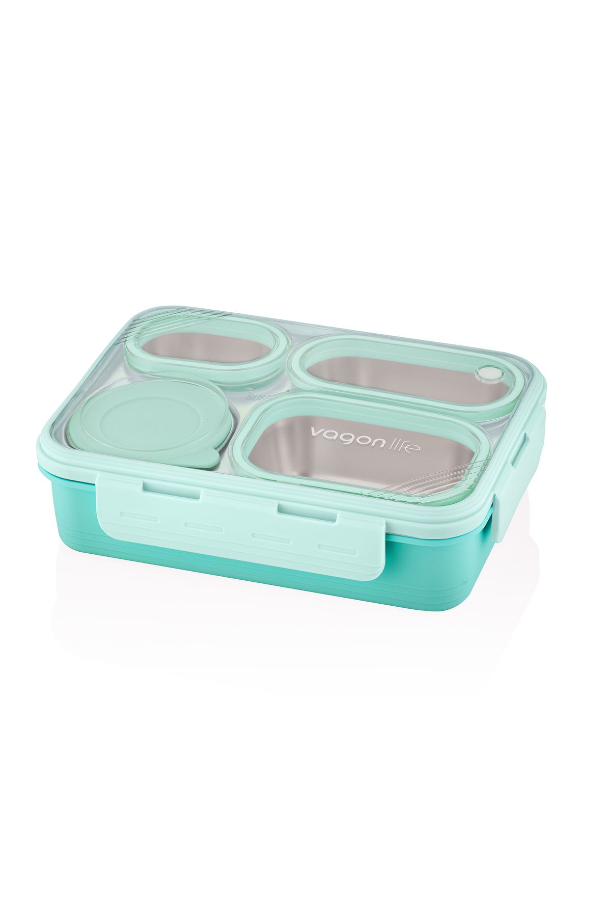 Vagonlife Lunchbox 950 ml paslanmaz çelik tek kat 4 bölmeli çorba kaseli