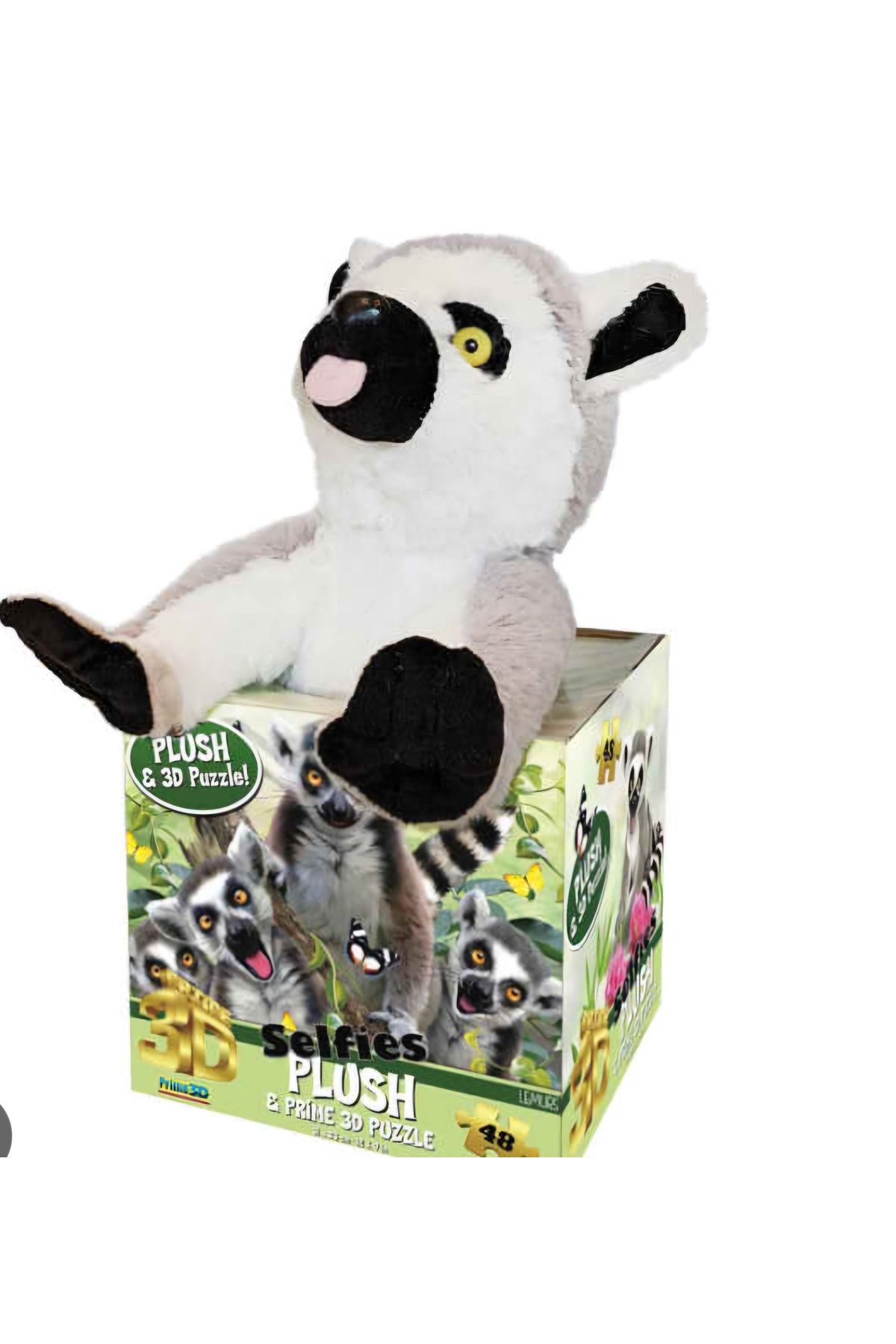 1000 çeşit hediye dünyası 48 parça 3D puzzle ve peluş LEMUR