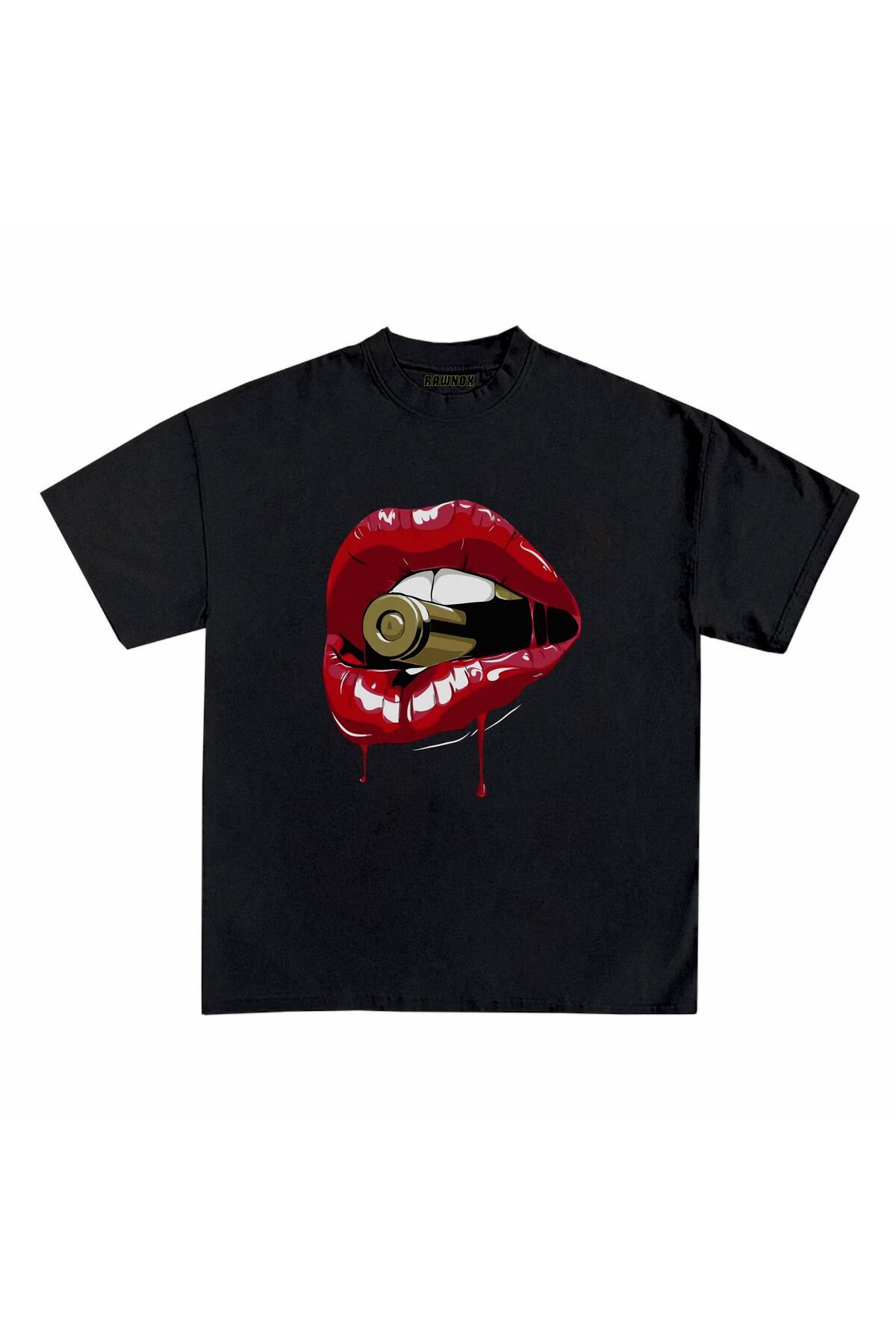 RawNox Unisex Bol Kalıp Bullet Girl Baskılı T-shirt