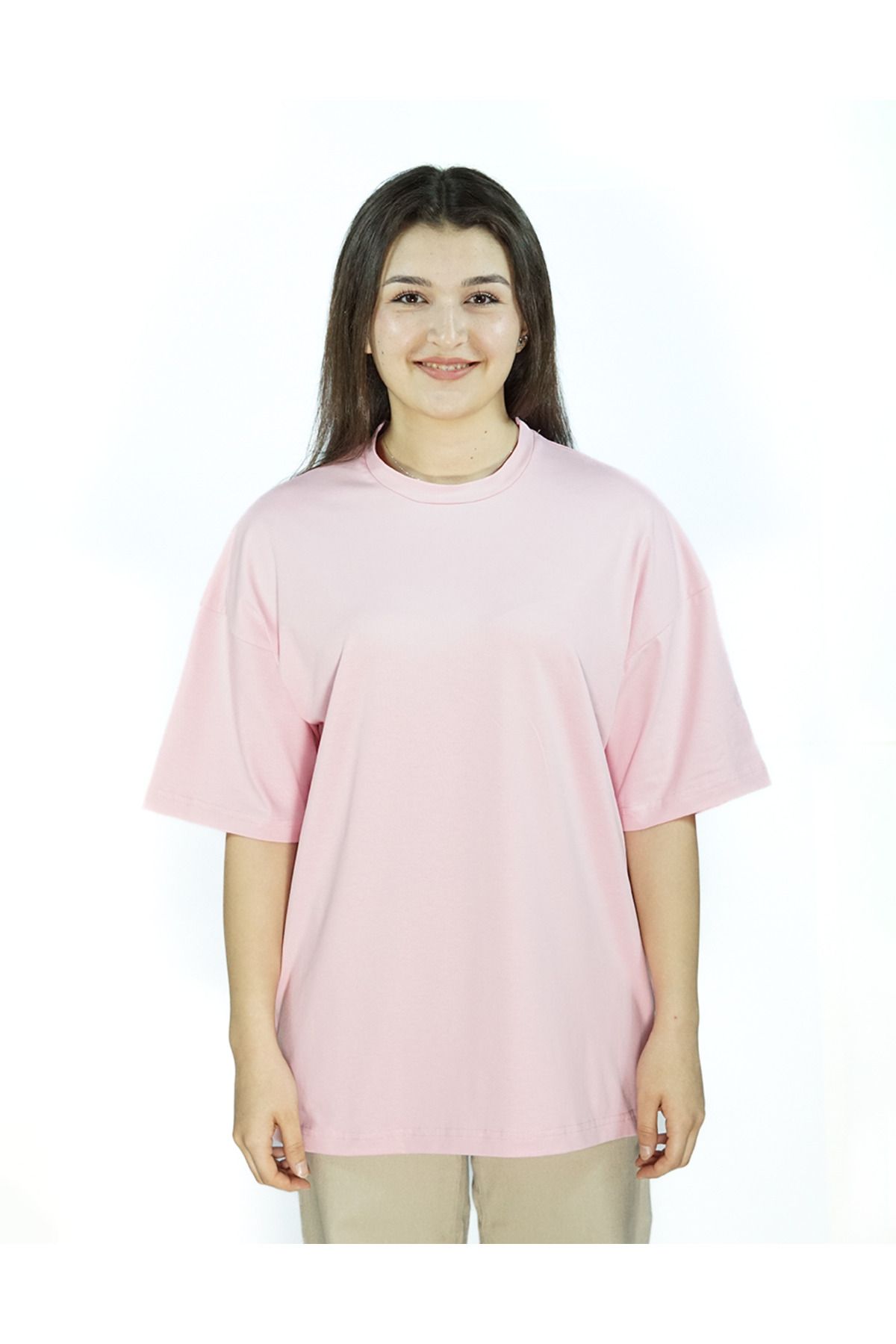 duck store Basic | Premium Pembe Renk Kadın T-shirt | Oversize