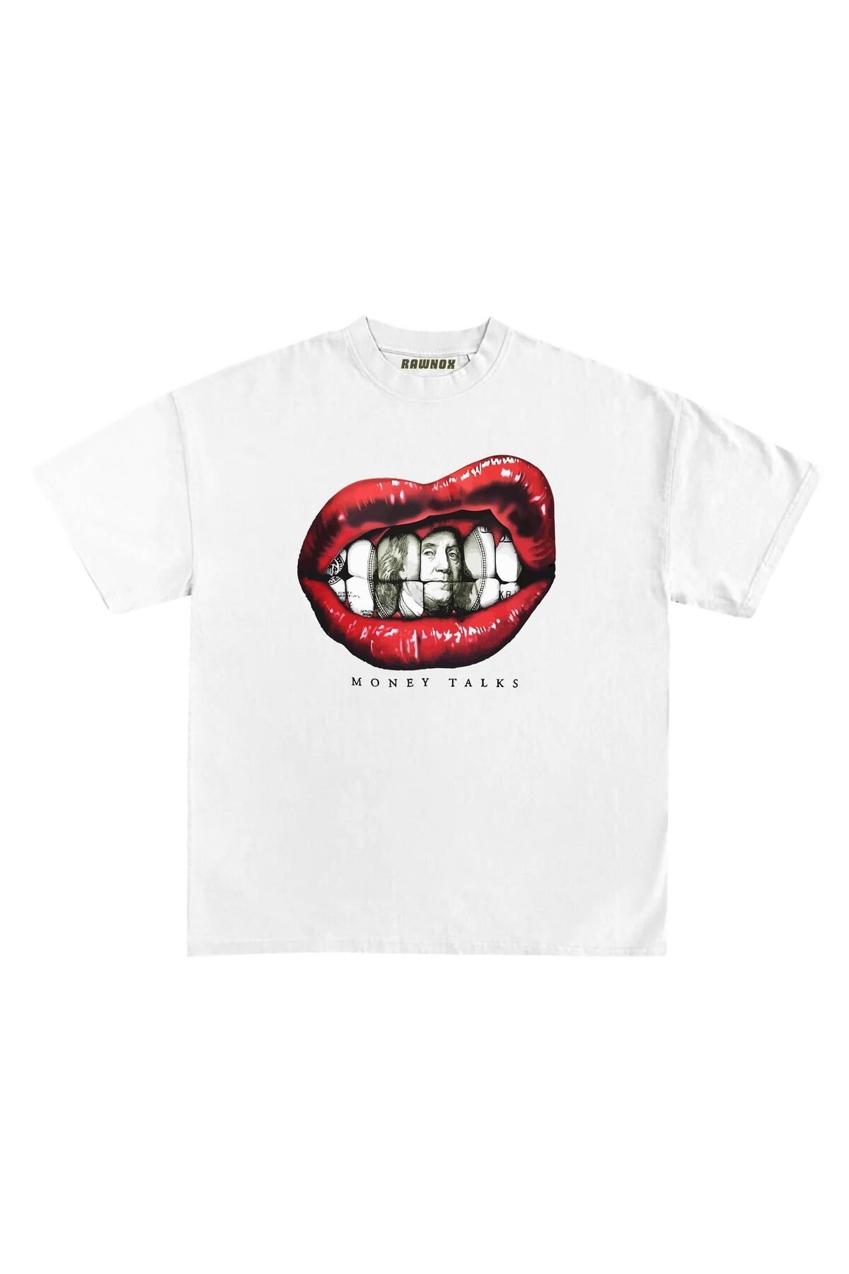 RawNox Unisex Bol Kalıp Money Talks Baskılı T-shirt