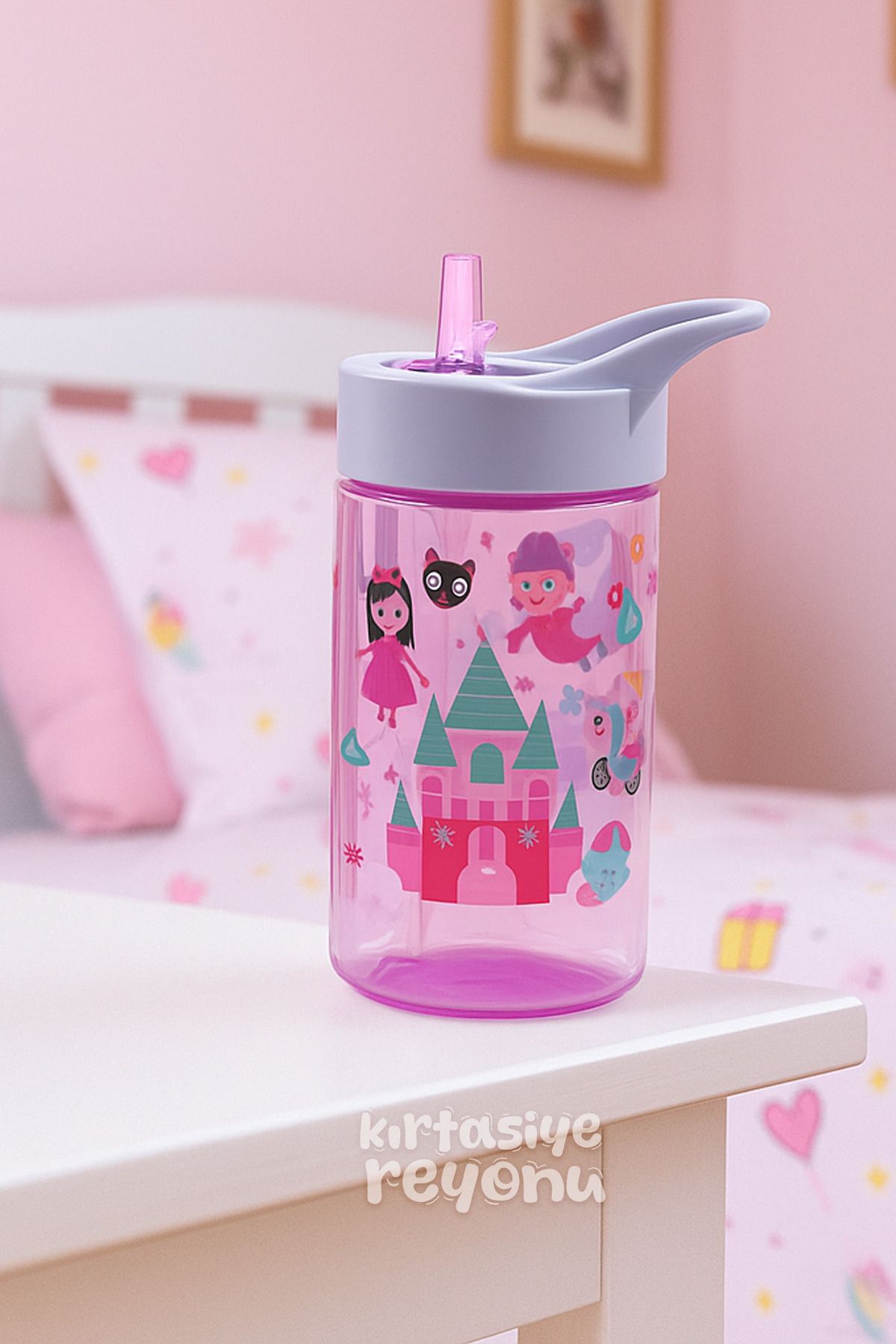 Kids Like 430 ML PİPETLİ KIZ MODEL MATARA