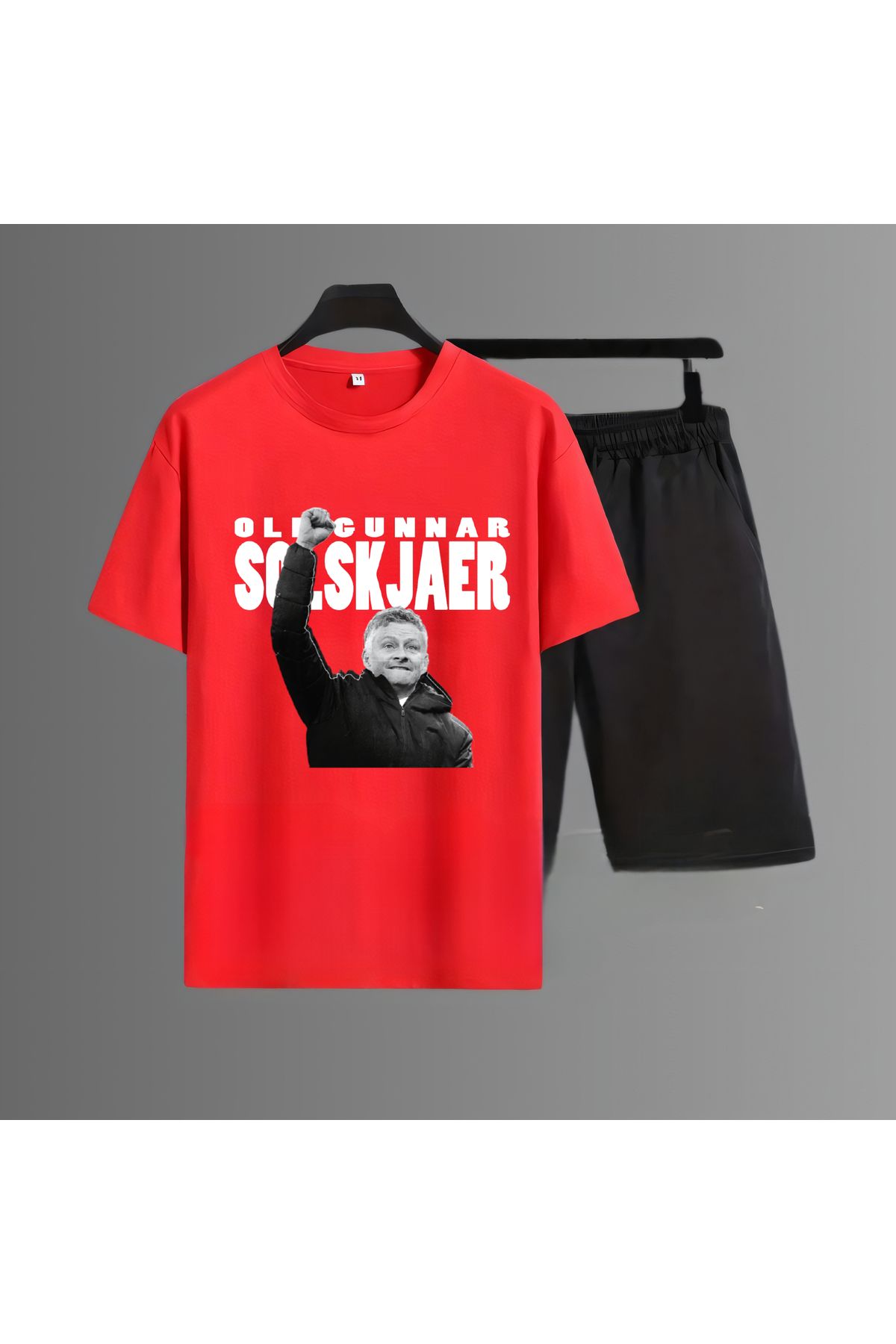 Biy Store Ole Gunnar Solskjaer antrenör forma baskılı kısa kollu spor tişört unisex t-shirt şort takımı