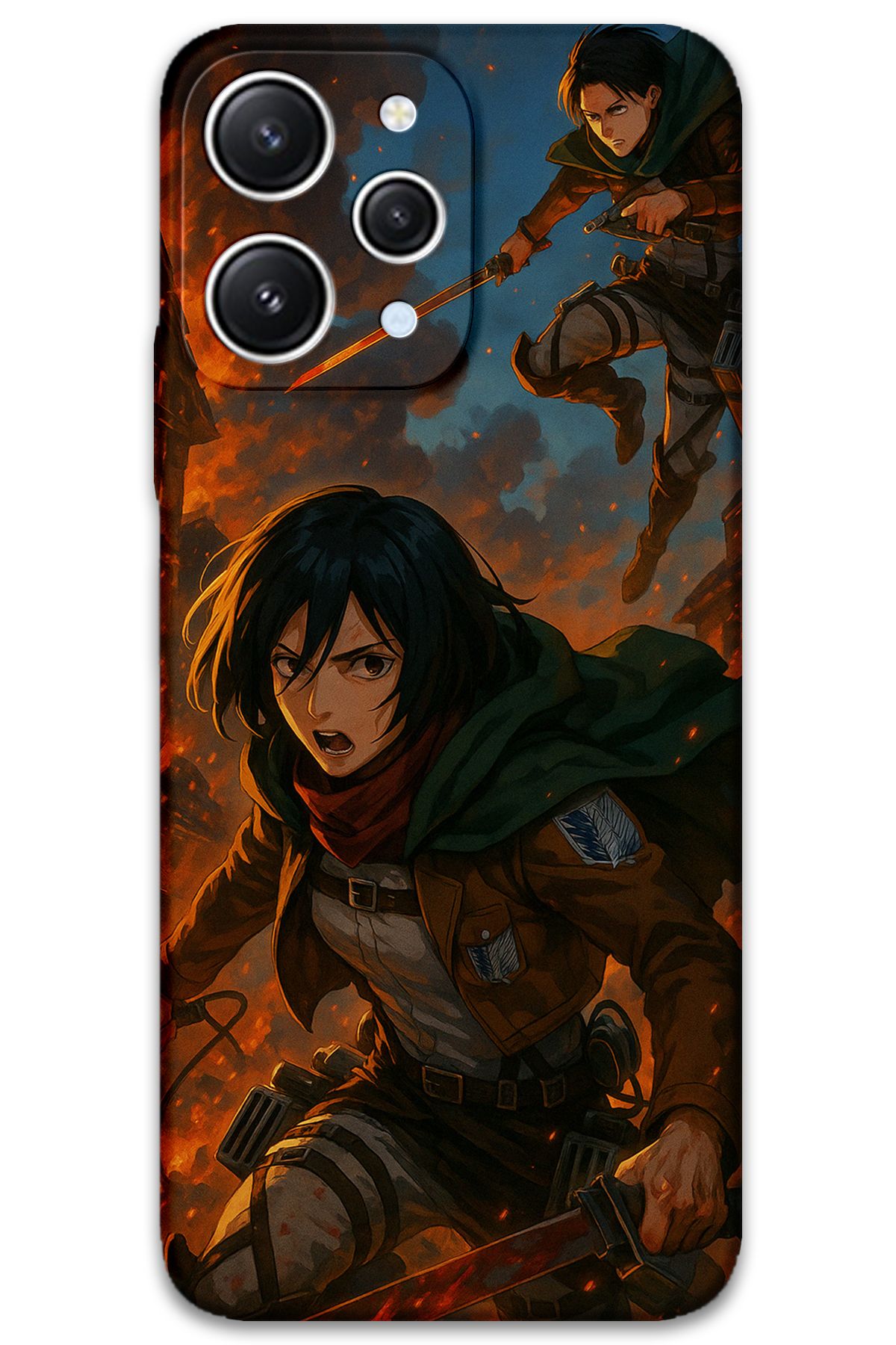 Gramaphone Xiaomi Redmi 12 Uyumlu Anime Desenli Telefon Kılıfı + Ekran Koruyucu - 5744