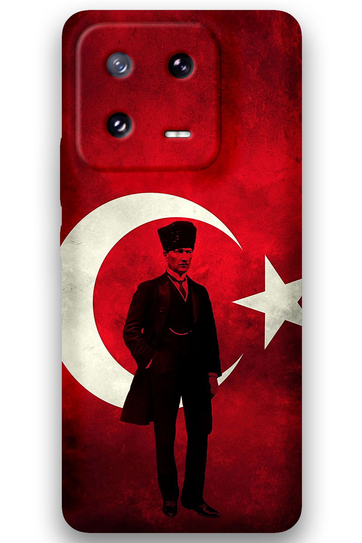 Gramaphone Xiaomi Mi 13 Pro Uyumlu Atatürk Desenli Telefon Kılıfı + Ekran Koruyucu - 5849