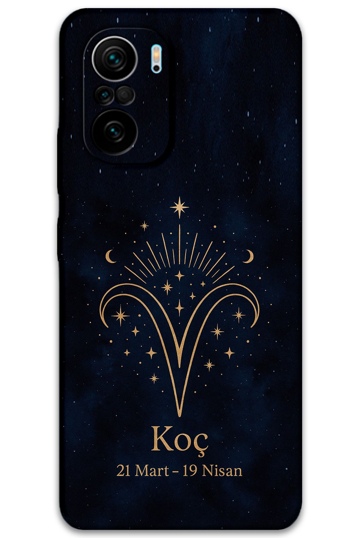Gramaphone Poco F3 Uyumlu Koç Burcu Desenli Telefon Kılıfı + Ekran Koruyucu - 5768