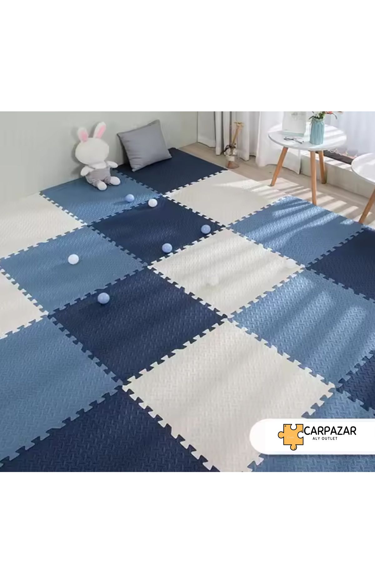 CARPAZAR 6'lı Set Zemin Kaplama Eva Tatami Minder Mat Oyun Spor Egzersiz Yoga Damla Desen 50x50 13mm 6 adet