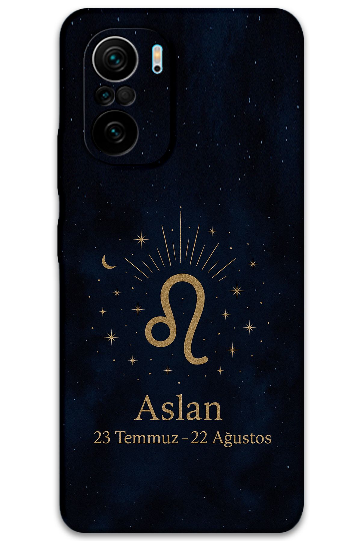 Gramaphone Poco F3 Uyumlu Aslan Burcu Desenli Telefon Kılıfı + Ekran Koruyucu - 5772