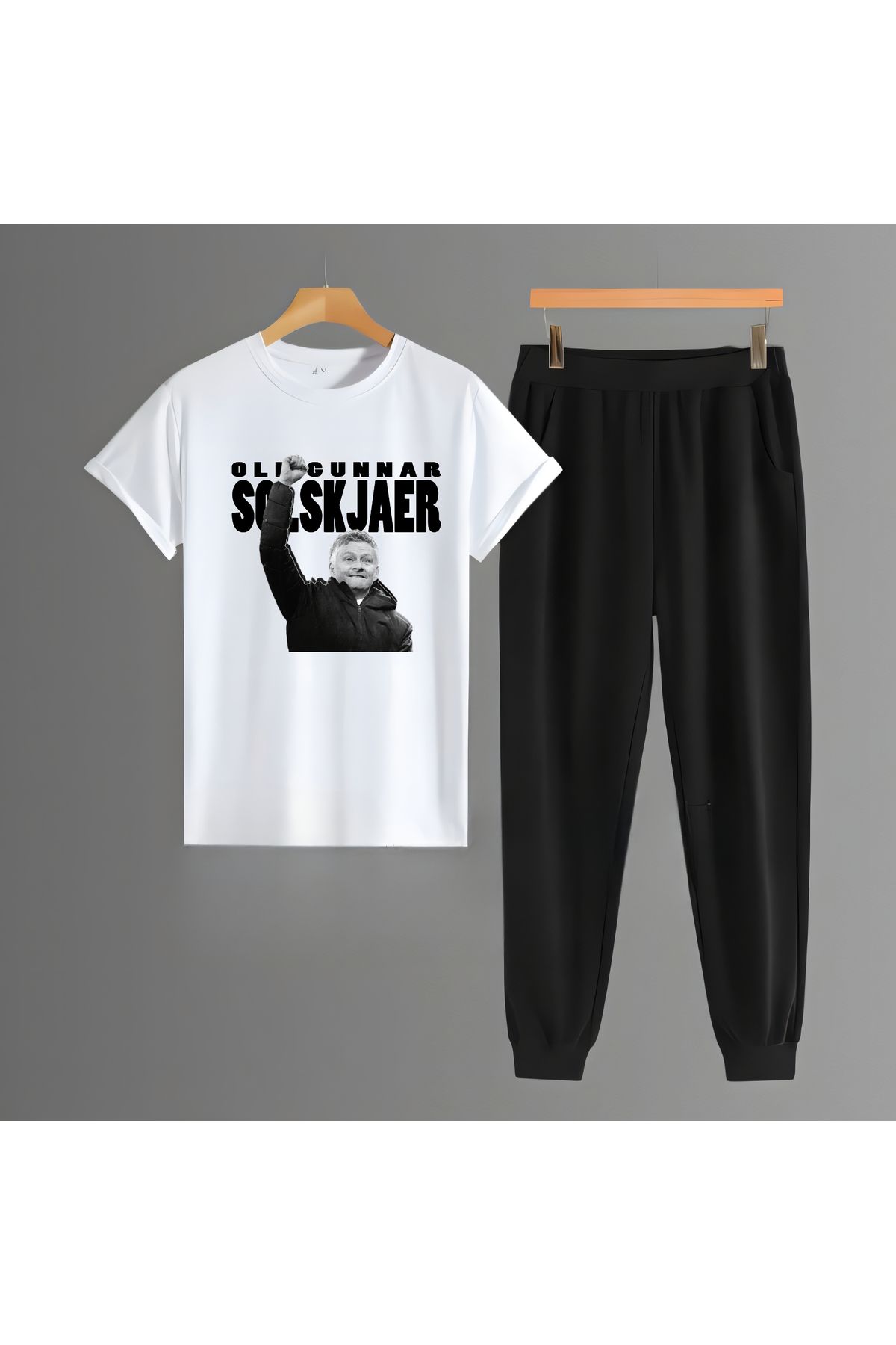 Biy Store Ole Gunnar Solskjaer antrenör forma baskılı kısa kollu spor tişört unisex t-shirt eşofman takımı