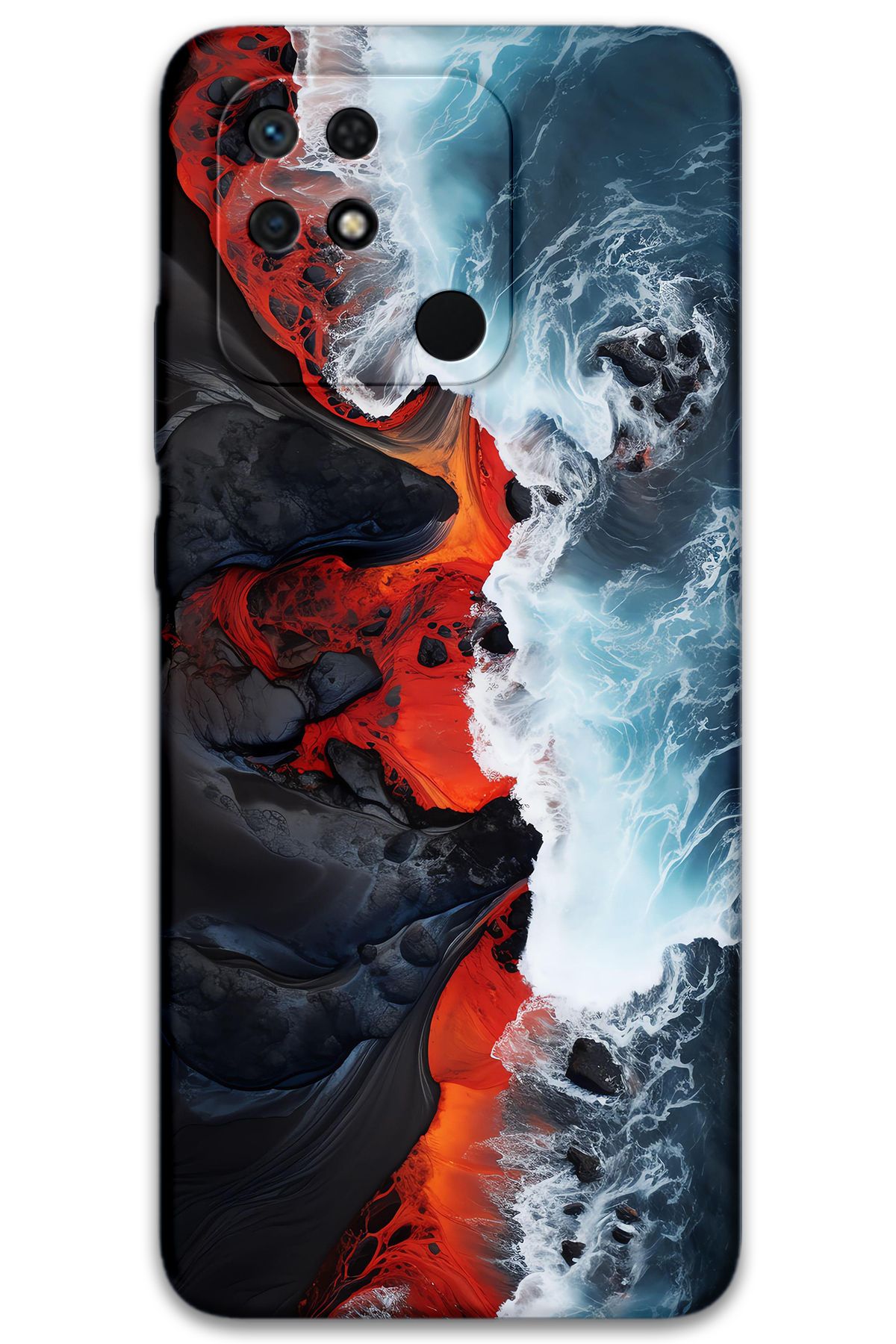 Gramaphone Xiaomi Redmi 10c Uyumlu Mermer Desenli Telefon Kılıfı + Ekran Koruyucu - 5811