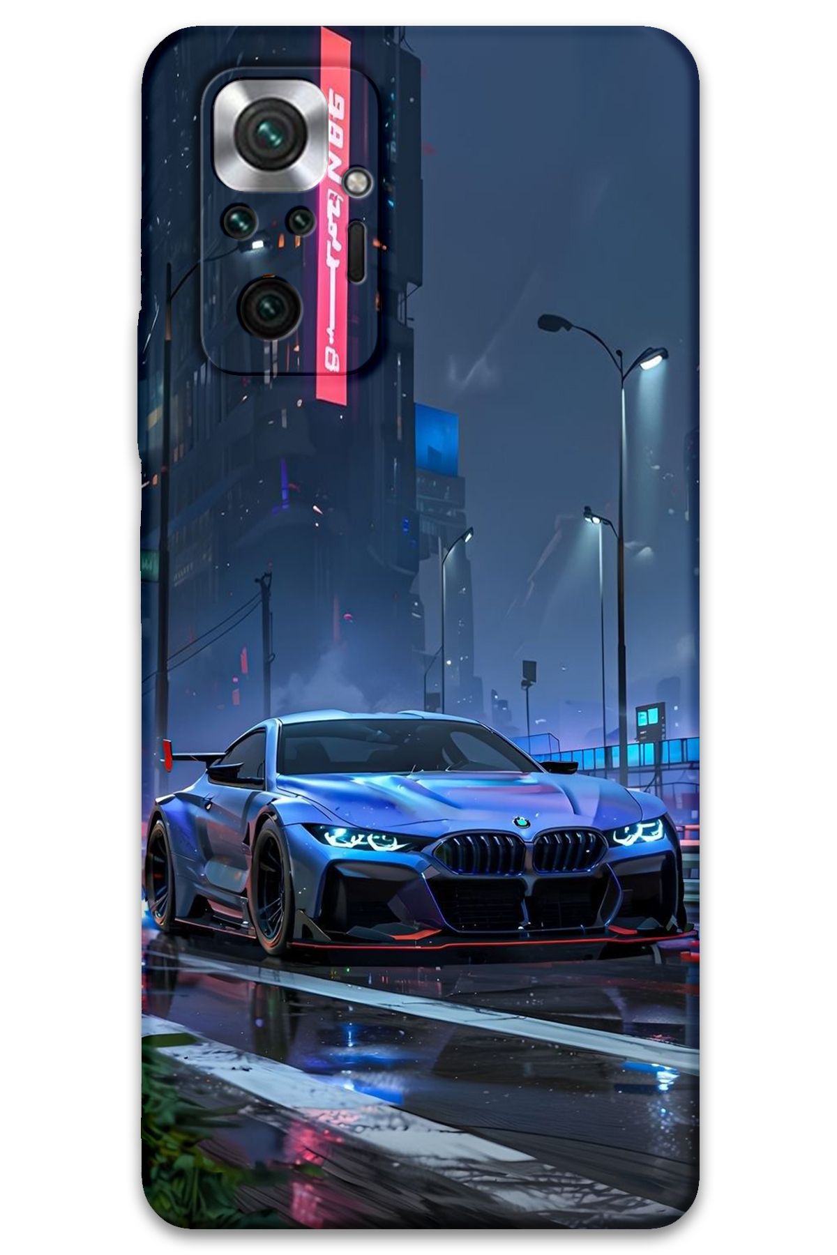Gramaphone Xiaomi Redmi Note 10 Pro Uyumlu Araba Desenli Telefon Kılıfı + Ekran Koruyucu - 5767