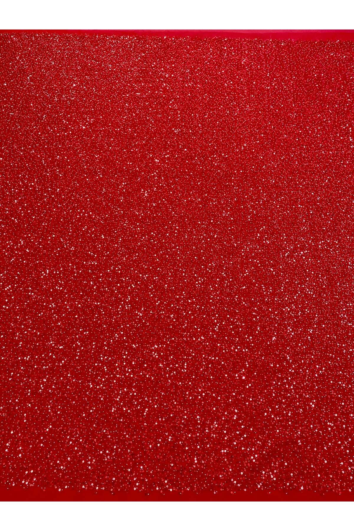 Luxuro-Red Couture Lace with General Pattern, Beads and Sequins 1