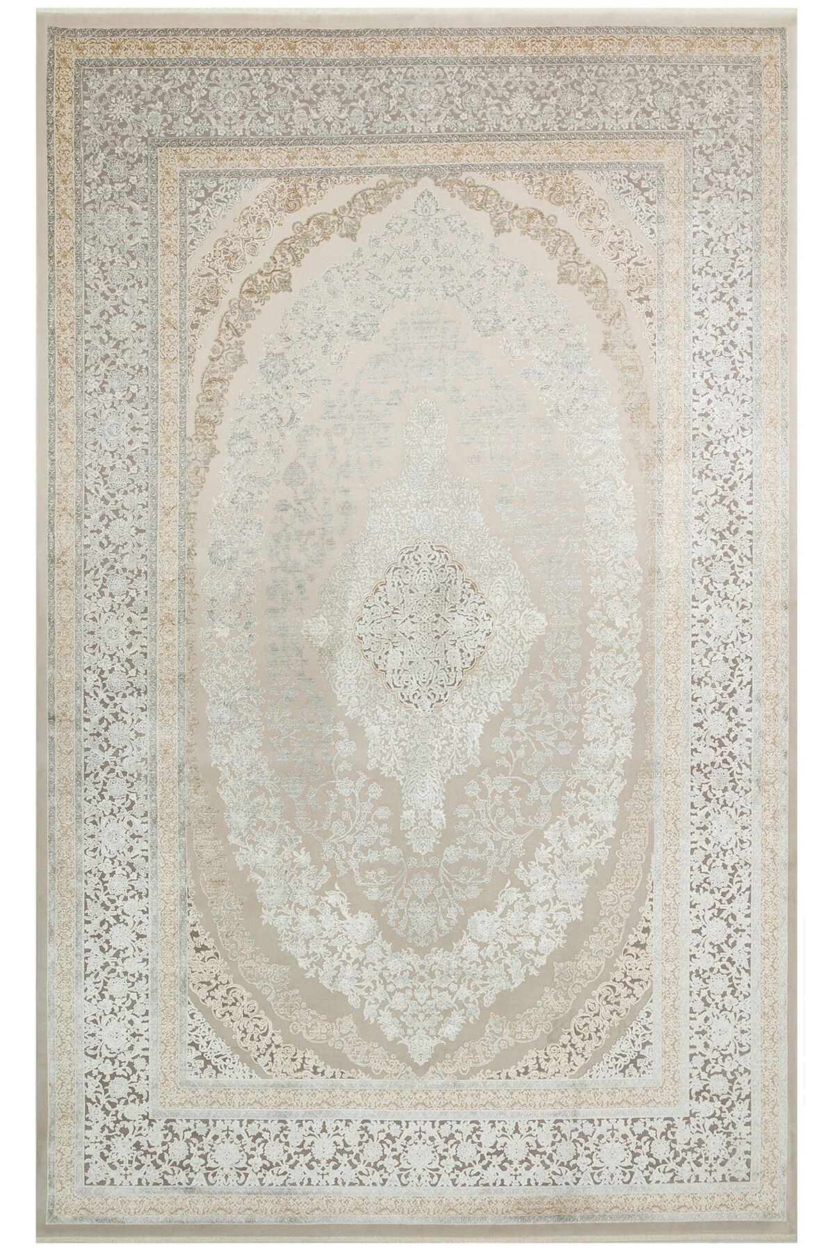Eko Halı MAYER HALI MAHAL 08 CREAM GREY Klasik Desenli Yüksek Kalite Sık Dokuma Salon Halısı