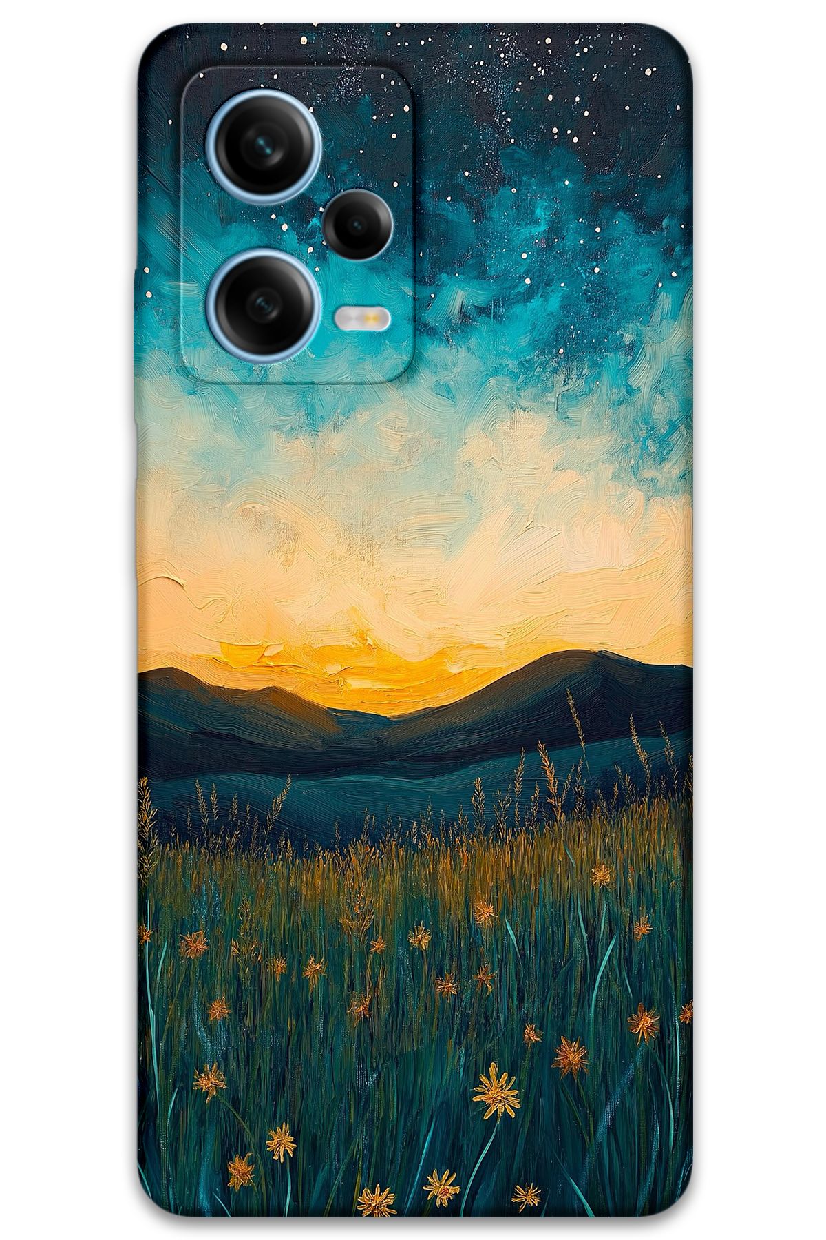 Gramaphone Xiaomi Redmi Note 12 5G Uyumlu Uzay Desenli Telefon Kılıfı + Ekran Koruyucu - 5871
