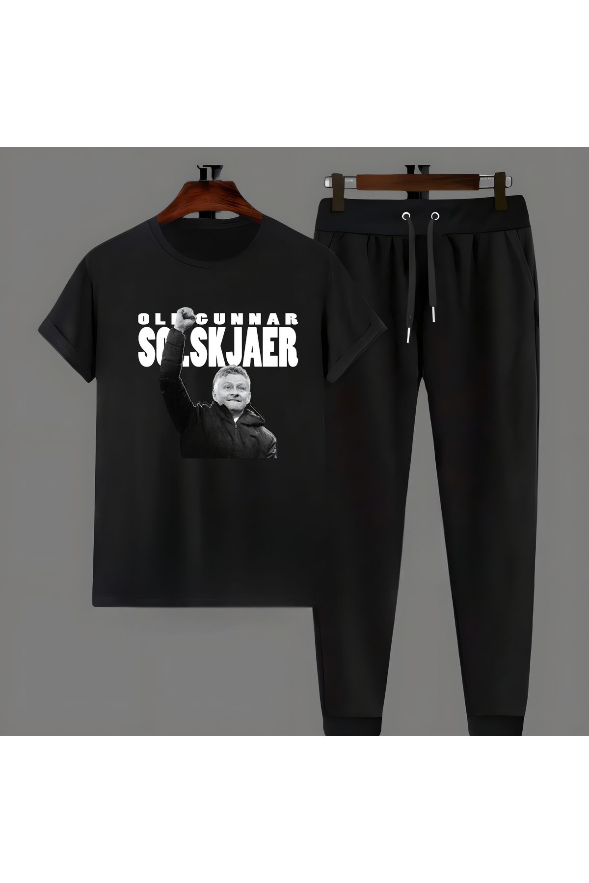 Biy Store Ole Gunnar Solskjaer antrenör forma baskılı kısa kollu spor tişört unisex t-shirt eşofman takımı