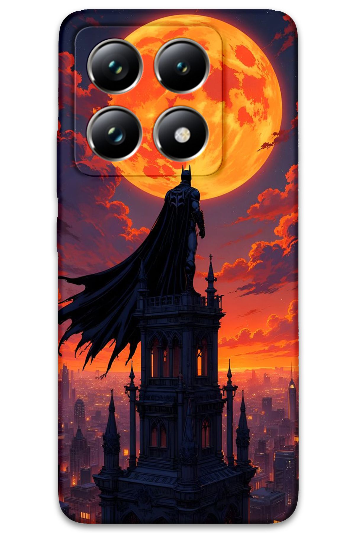 Gramaphone Xiaomi Mi 14 Uyumlu Batman Desenli Telefon Kılıfı + Ekran Koruyucu - 5829