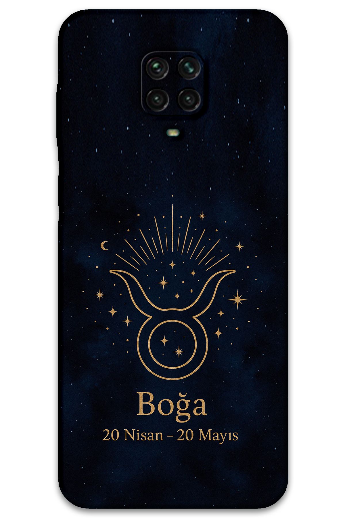 Gramaphone Xiaomi Redmi Note 9 Pro Uyumlu Boğa Burcu Desenli Telefon Kılıfı + Ekran Koruyucu - 5769