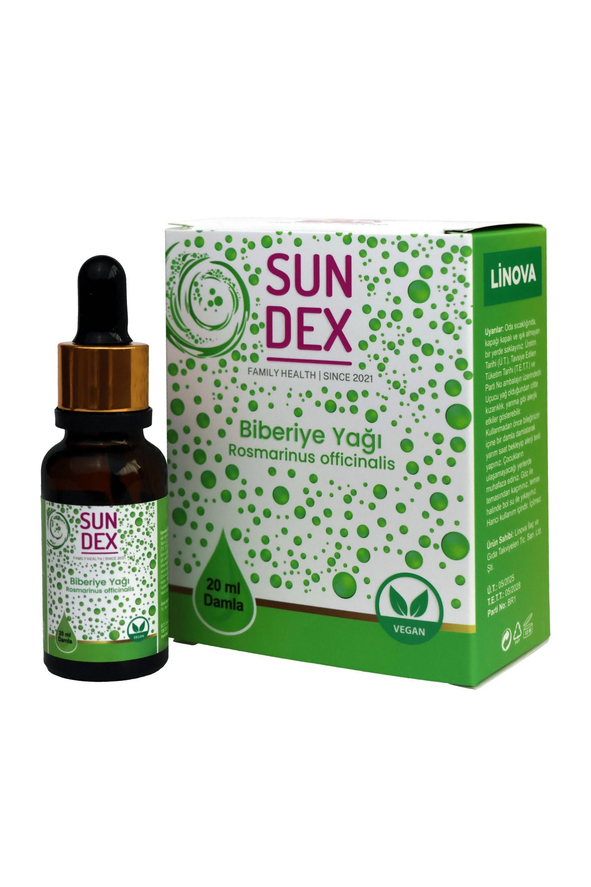 Sun Dex Family Health Since 2021 Biberiye Yağı %100 Saf 20 ml
