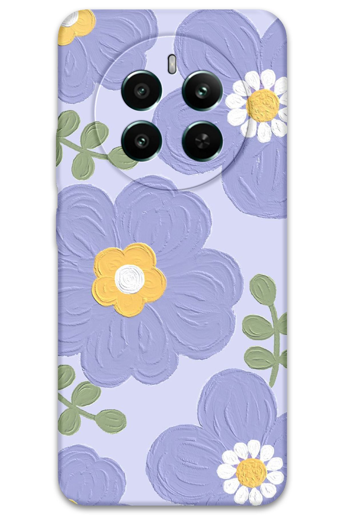 Gramaphone Realme 12 Pro Plus Uyumlu Çiçek Desenli Telefon Kılıfı + Ekran Koruyucu - 5799