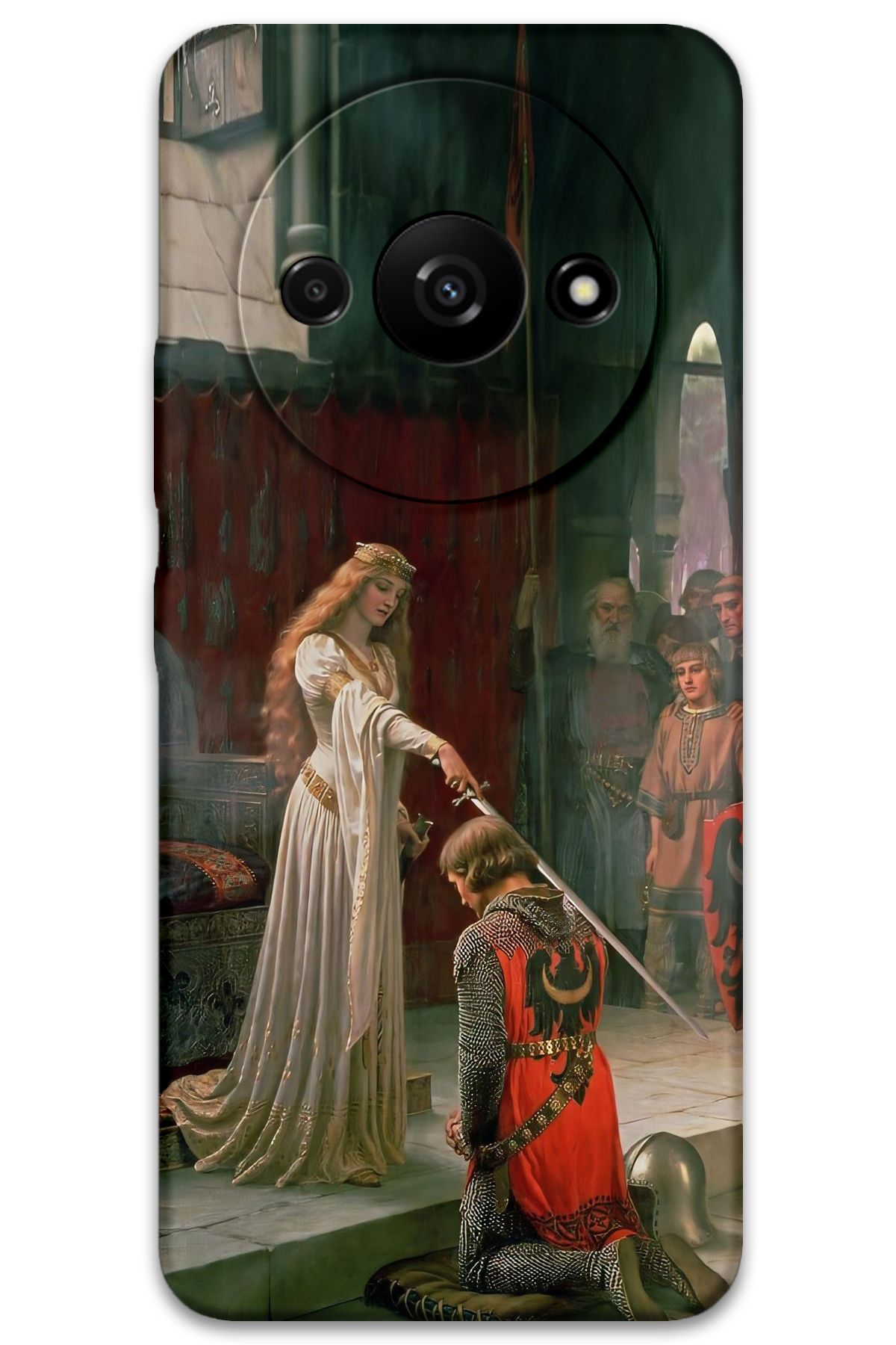 Gramaphone Xiaomi Redmi A3 Uyumlu Retro Desenli Telefon Kılıfı + Ekran Koruyucu - 5835