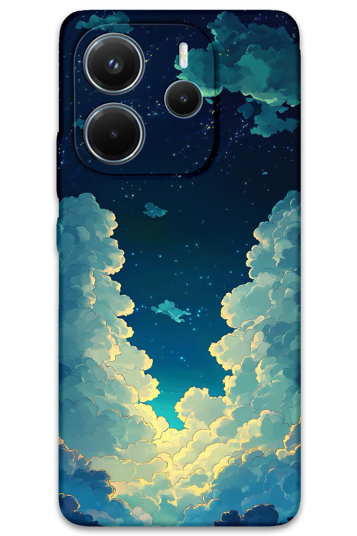 Gramaphone Xiaomi Redmi Note 14 5G Uyumlu Uzay Desenli Telefon Kılıfı + Ekran Koruyucu - 5868