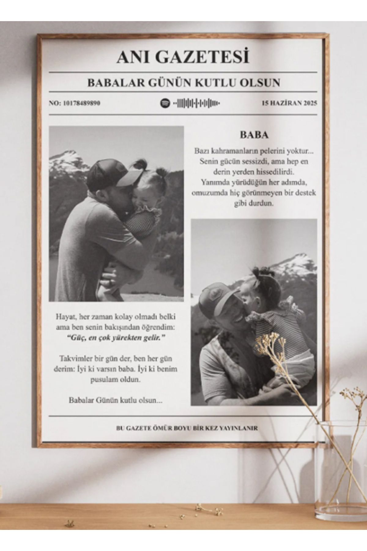 POSTER Kişiye Özel Anı Gazetesi | Favori Şarkınız, Sözler ve Fotoğraf ile Tasarlanmış Benzersiz Poster
