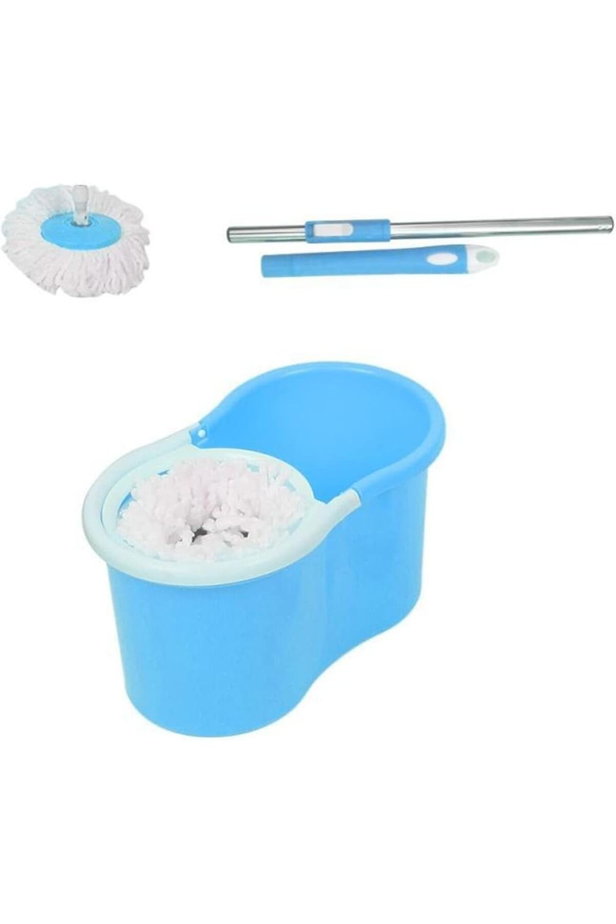 BUNCA-Easy Wring and Clean Spin Mop and Bucket Set, Floor Mop with Spin Wringer and Microfiber Mop Head 5