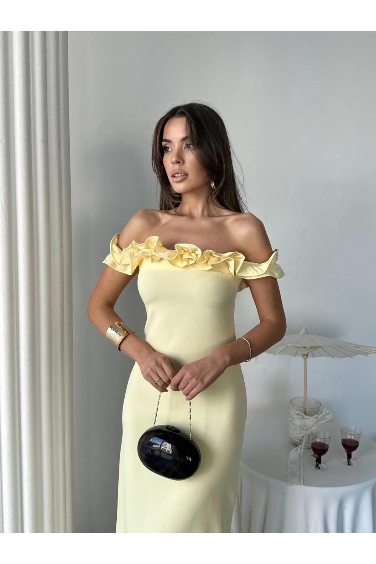 conconmoda Yuna Tasarım Uzun Atlas Elbise