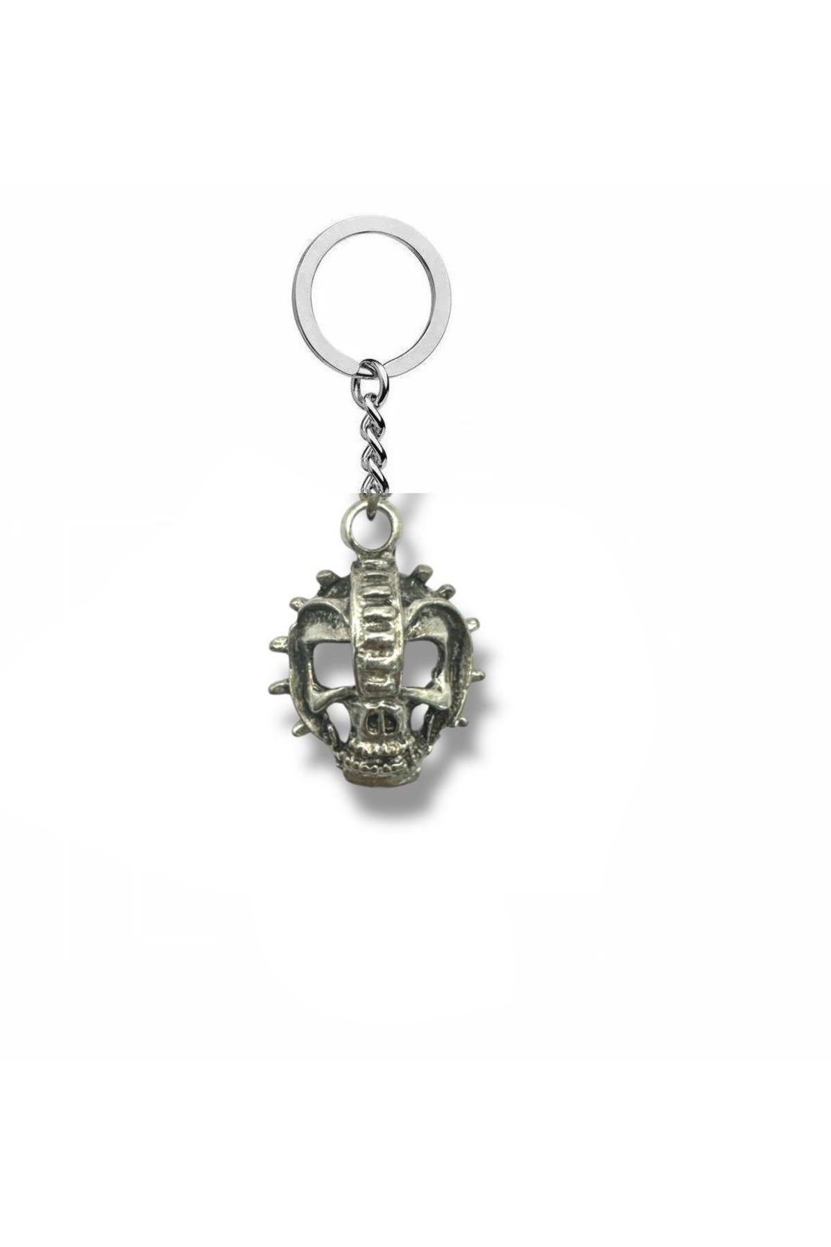 Herşey Nota Miğferli Kuru Kafa Anahtarlık | Askeri Temalı Gotik Metal Unisex Aksesuar