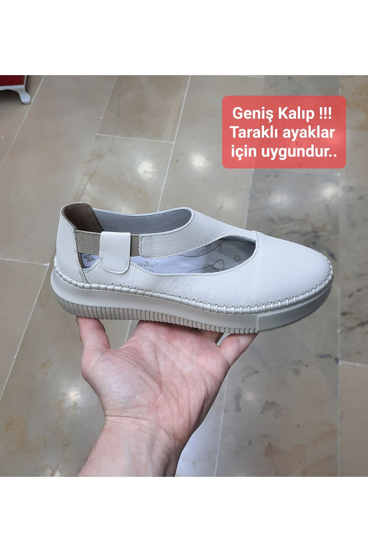 VEFAZEN Kadın İçi-Dışı Hakiki Deri Ortopedik Geniş Kalıp Topuk Dikeni Destekli Ayakkabı