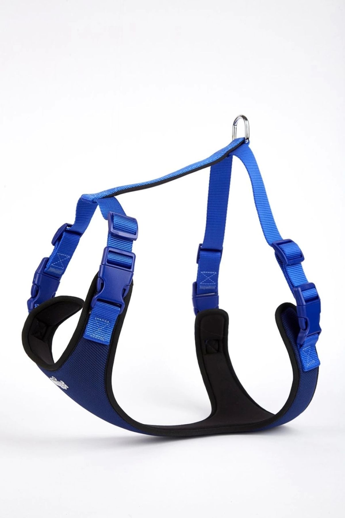DOGGİ Doggie Softlu Siyah Köpek Bel Tasması 60/85 cm Mavi
