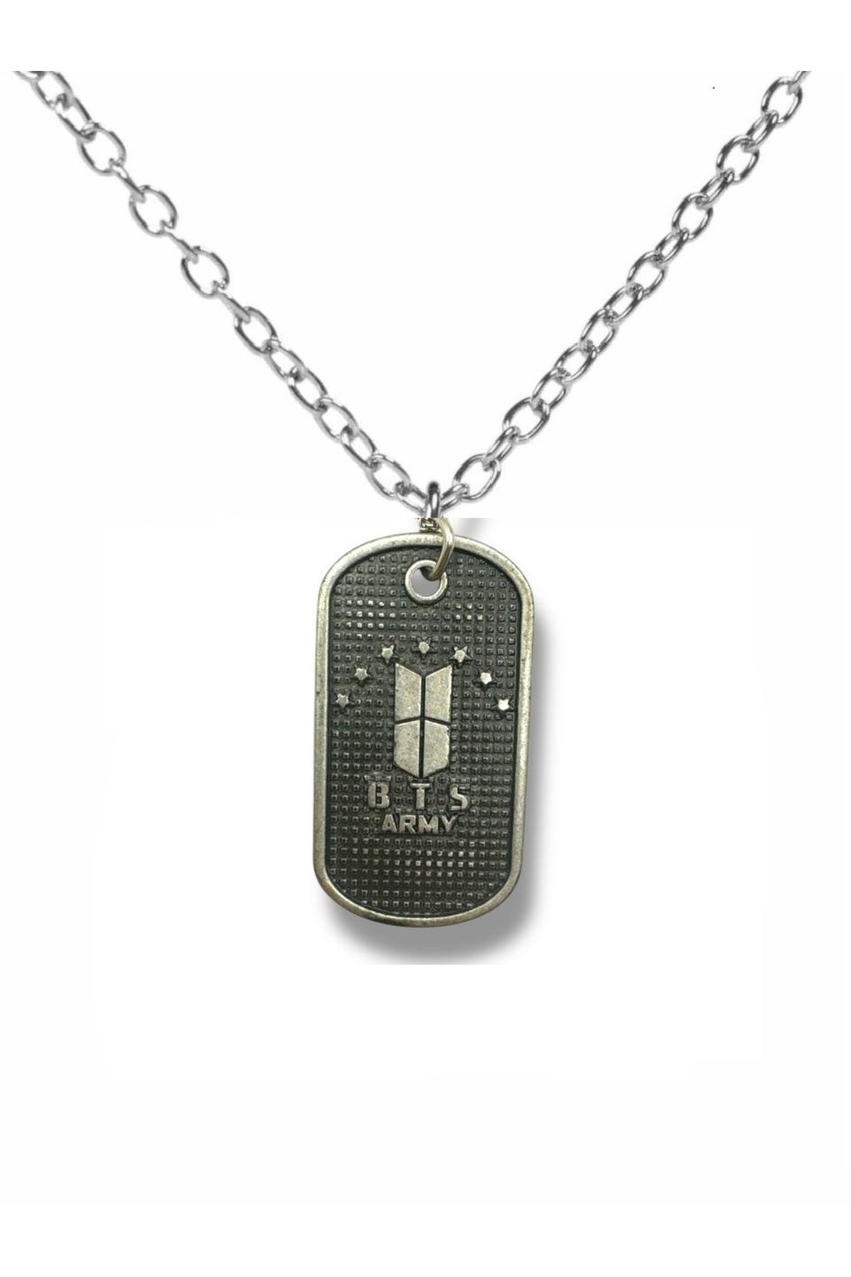 Herşey Nota Siyah BTS ARMY Künye Kolye | 60 cm Zincirli Metal Unisex K-Pop Aksesuar