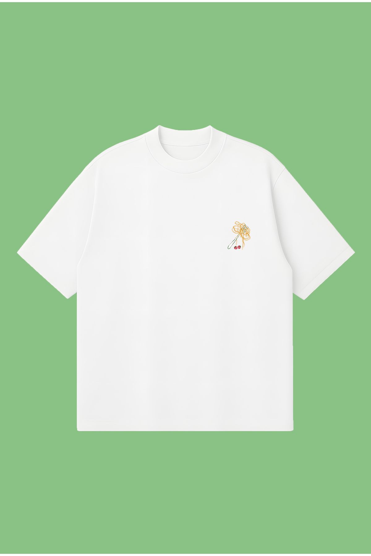 PURE POWER Pasta Lover Club Makarna Boxy Fit Oversize Unisex Tshirt – Baskılı Tişört | Streetwear