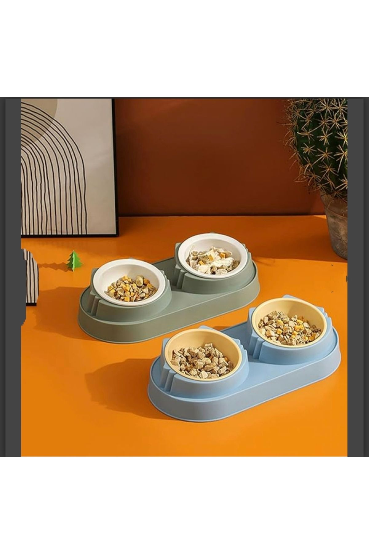 EFEGE HOME Çift Bölmeli Mama ve Su Kabı