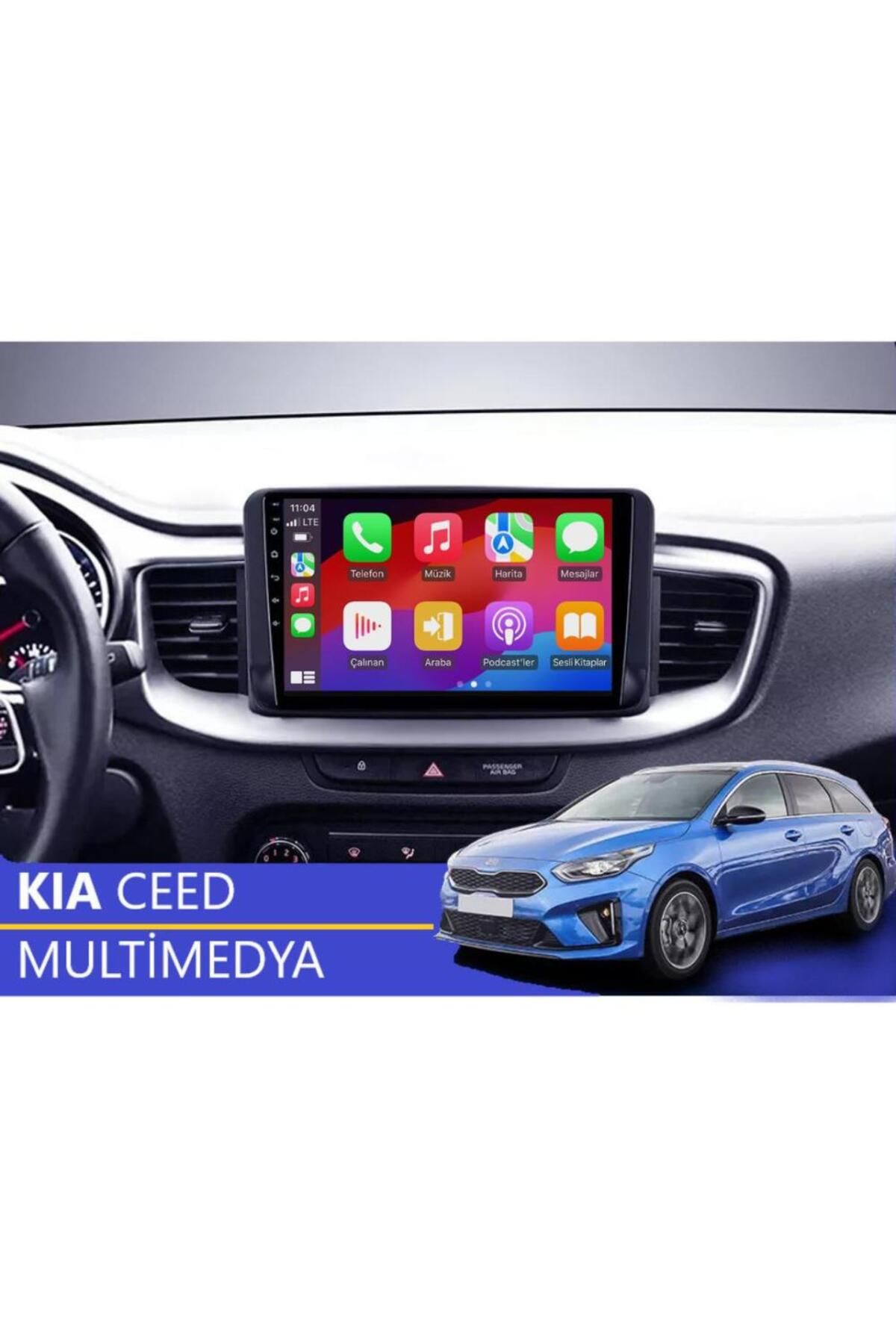 smartgo Kia Ceed uyumlu  Android GPS Carplay 2+64 GB Çerçeve + Kamera (2018-2021)