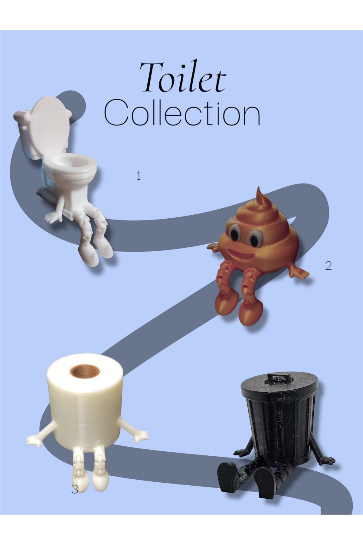 3DUNİVERSEOFMODELS Dekoratif Obje - Banyo seti 4’lü