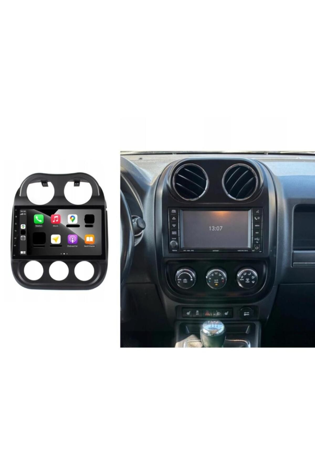smartgo Jeep Compass Android GPS Carplay 6+64 GB Kamera + Çerçeve Seti (2009-2016)