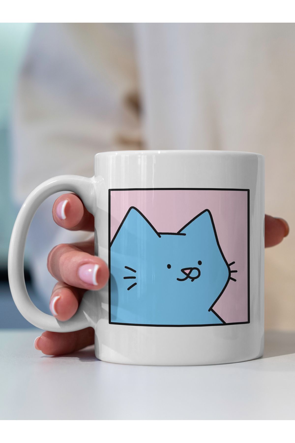 Ayabak Kupa Bardak - Kedi Desenli Kupa Bardak - Hediyelik Kupa Bardak