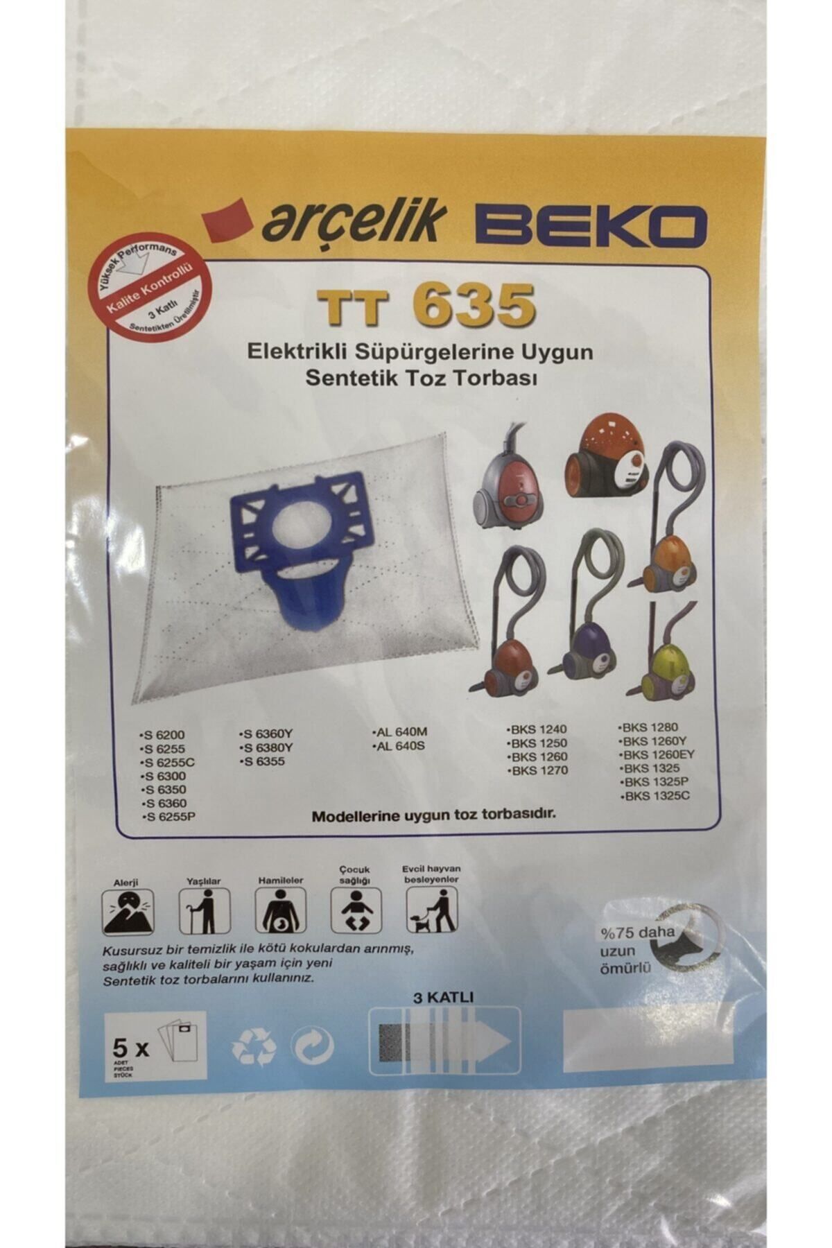 Arçelik -beko Tt 635 Elektrikli Süpürge Toz Torbası