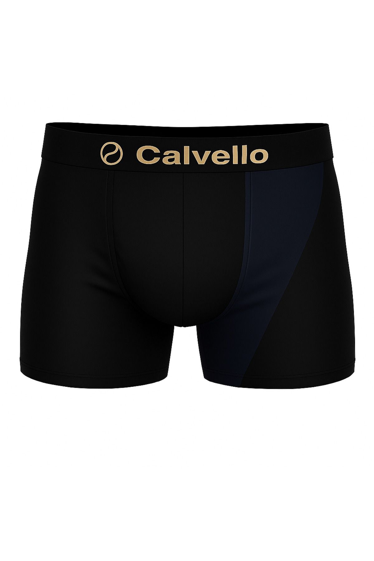 CALVELLO Phantom Edge Boxer – Siyah Altın Logolu | Likralı Süprem Kumaş