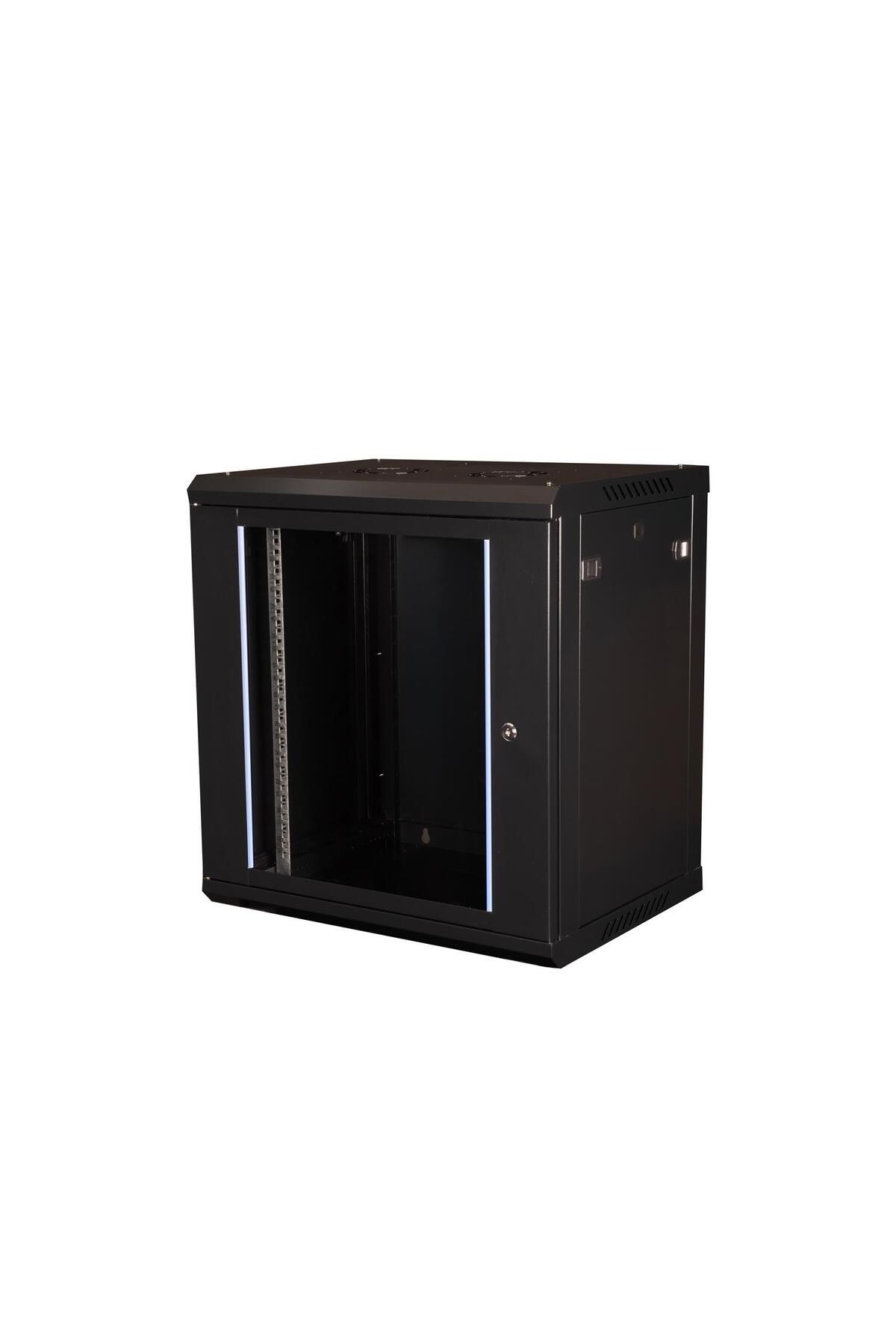 Lande - 12U 19" Duvar Tipi Rack Kabinet – Genişlik: 600 mm | Derinlik: 450 mm – Siyah (Demonte)