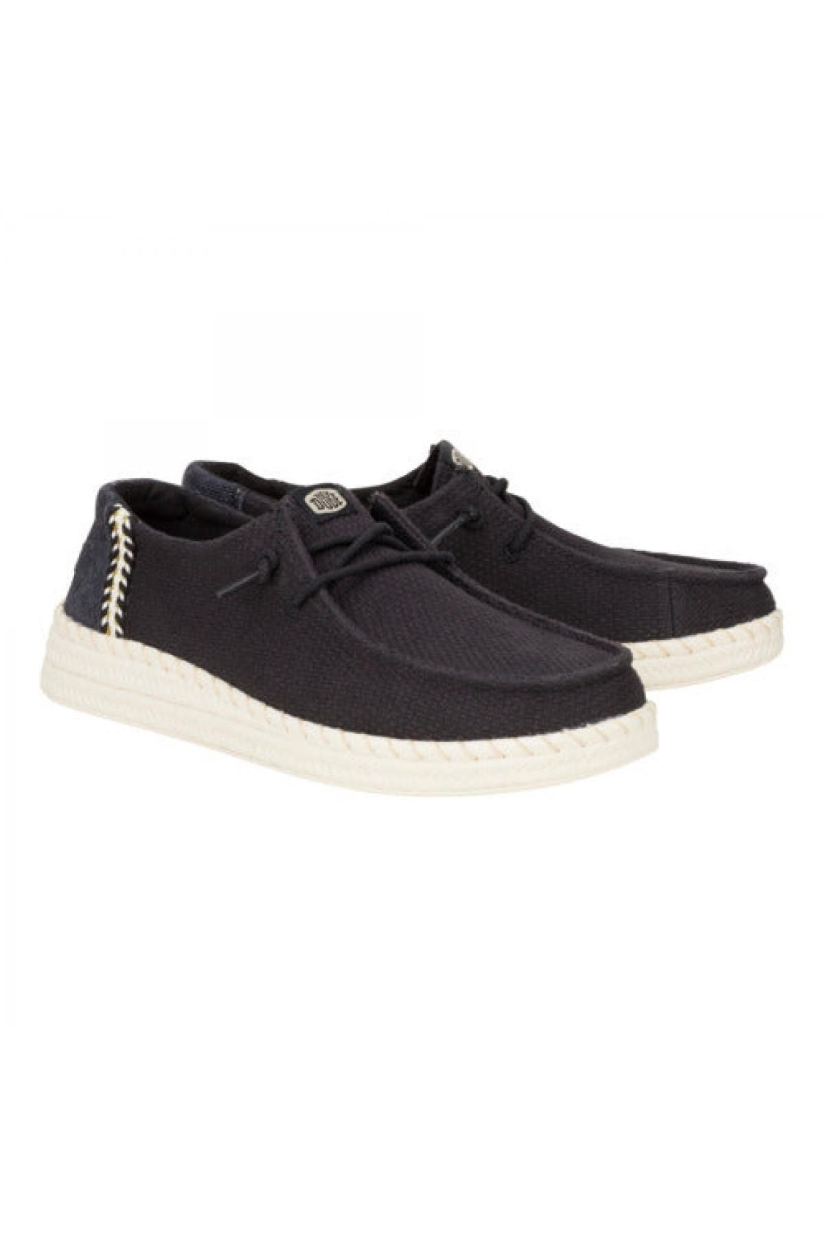 HEY DUDE 43681 Wendy Espadrille Woven Siyah Kadın Ayakkabı
