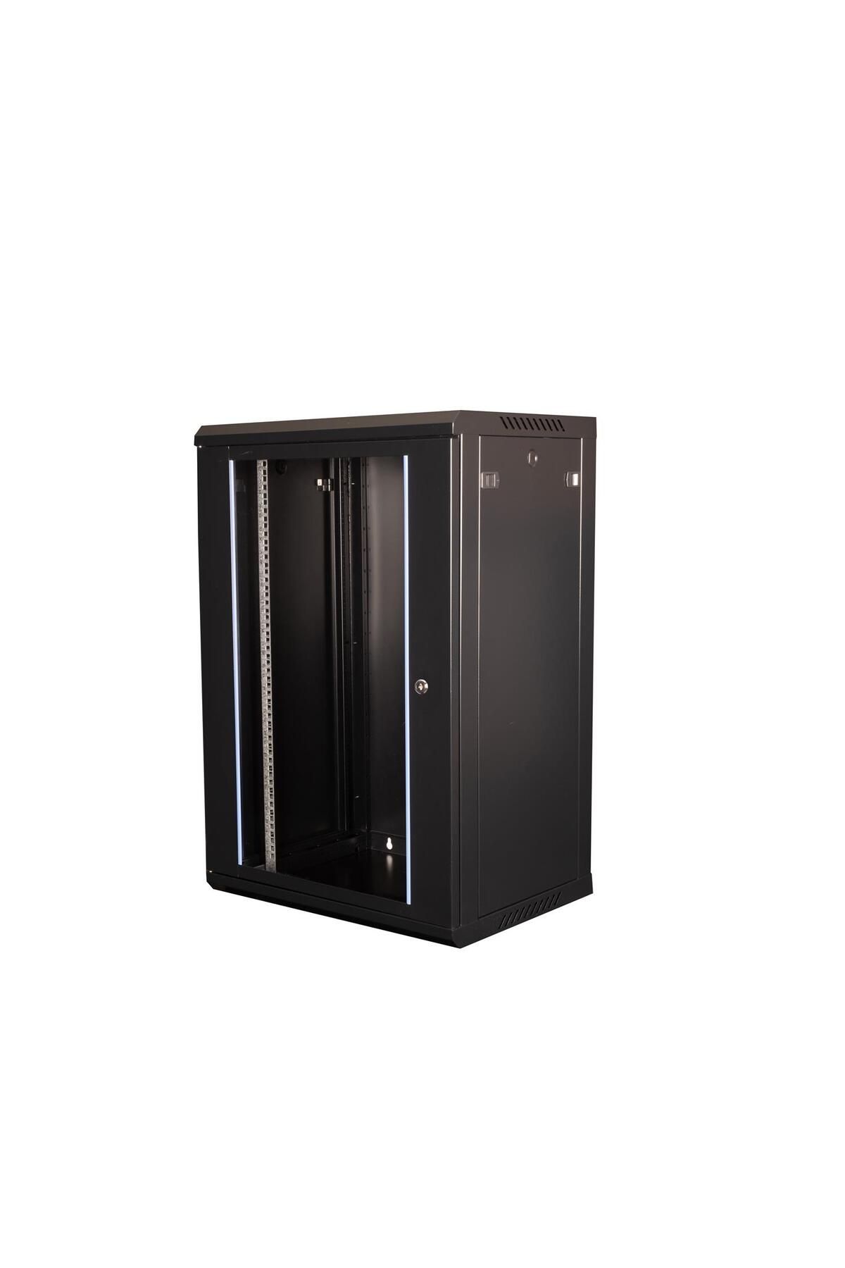 Lande - 18U 19" Duvar Tipi Rack Kabinet – Genişlik: 600 mm | Derinlik: 450 mm – Siyah (Demonte)