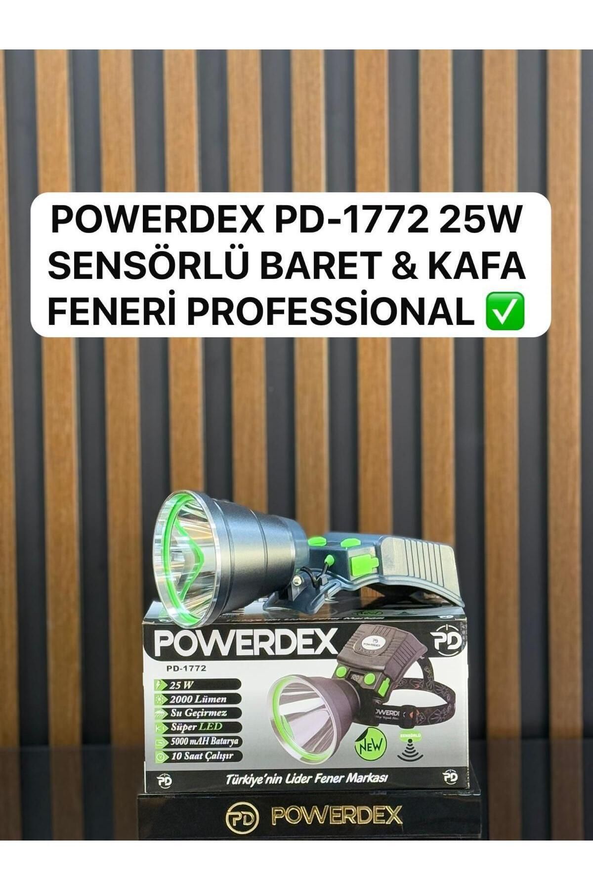 powerdex PD-1772 25 Watt 2000 Lümen Profesyonel Sensörlü Kafa Feneri
