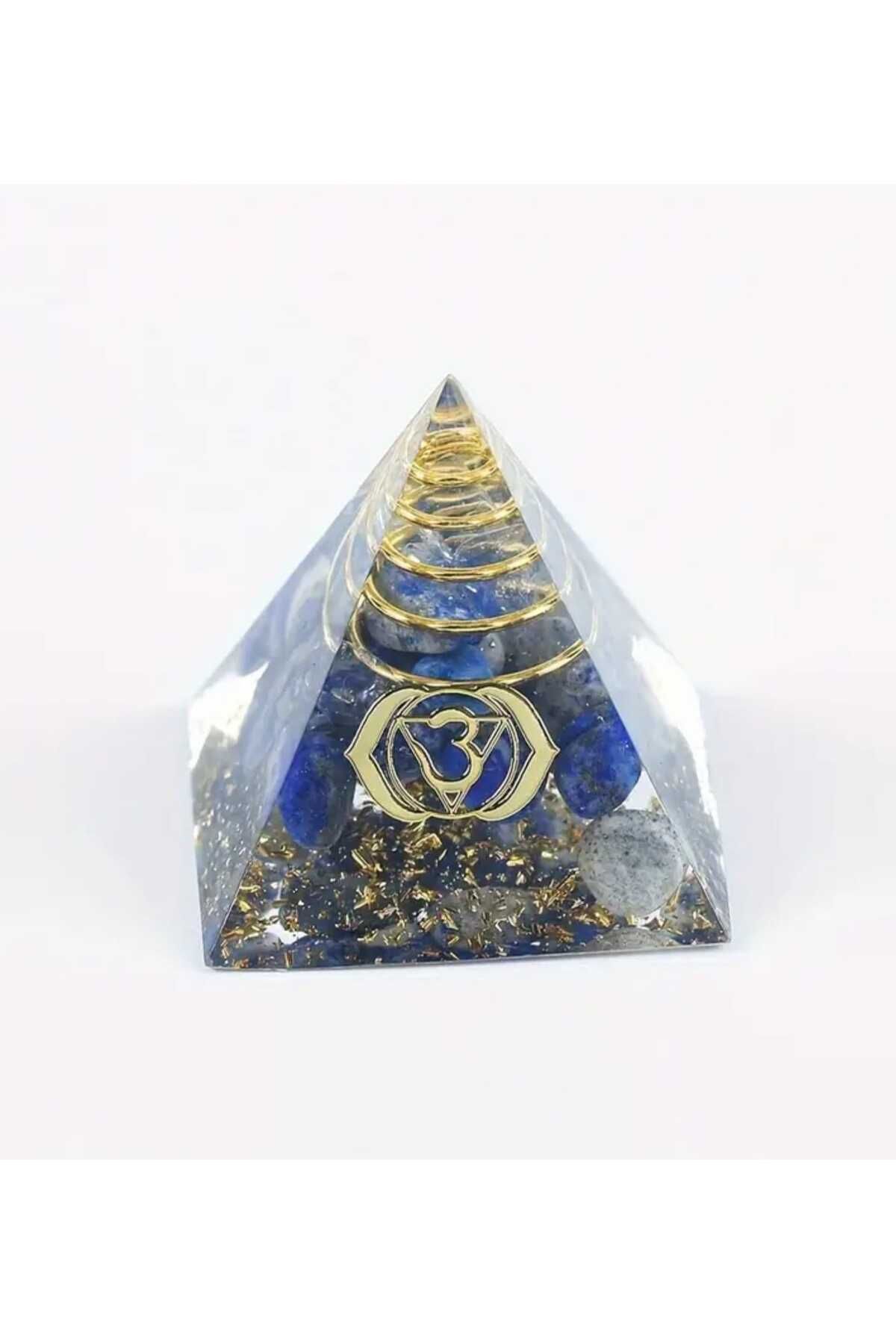 sarıyer silver Kristal Piramit Model Lapis Lazuli Doğal Taş Parçalı Dekoratif Piramit Doğal Taşlı Obje 3 cm. Boyut